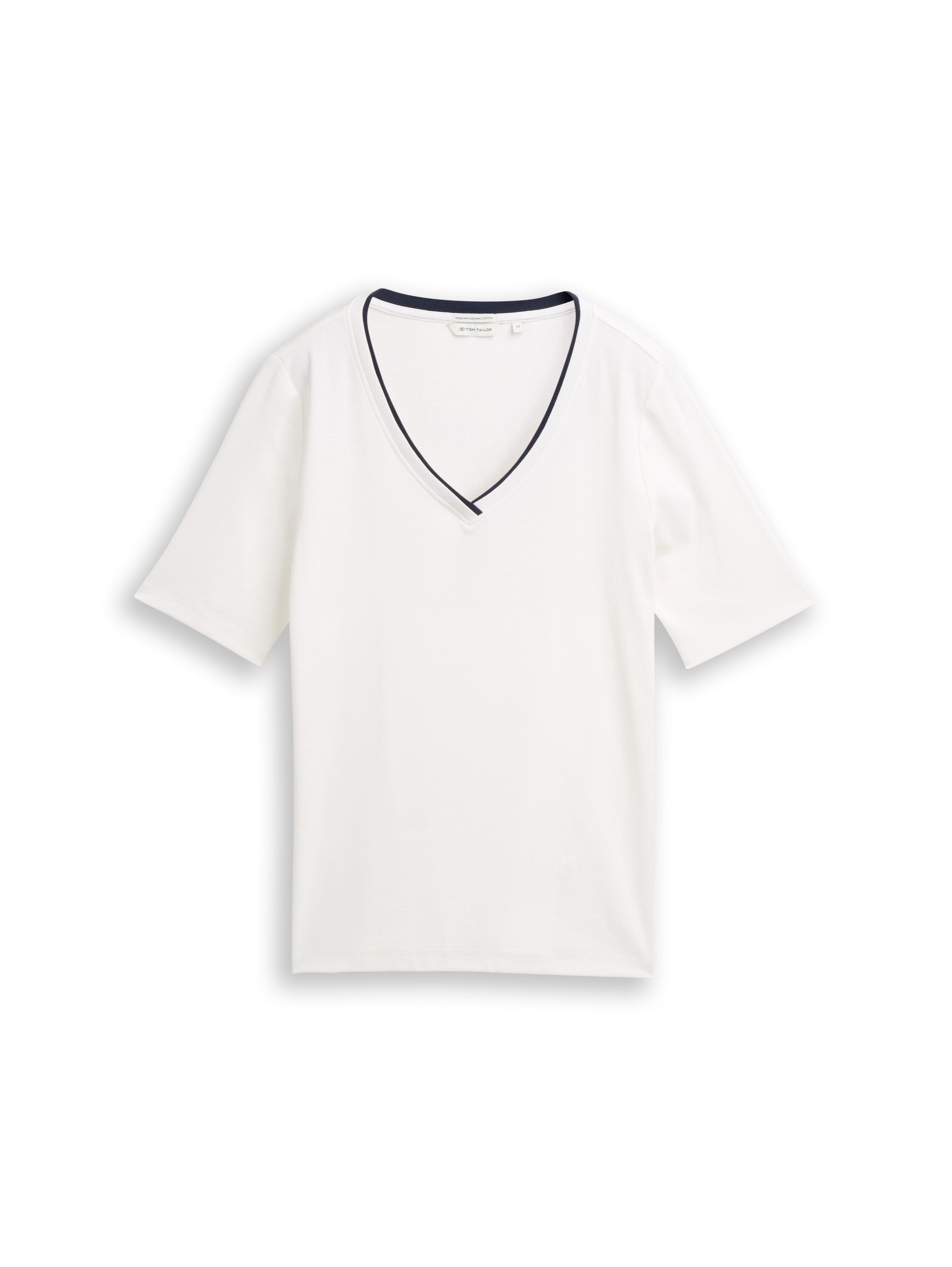 Tom Tailor White V-Neck T-Shirt
