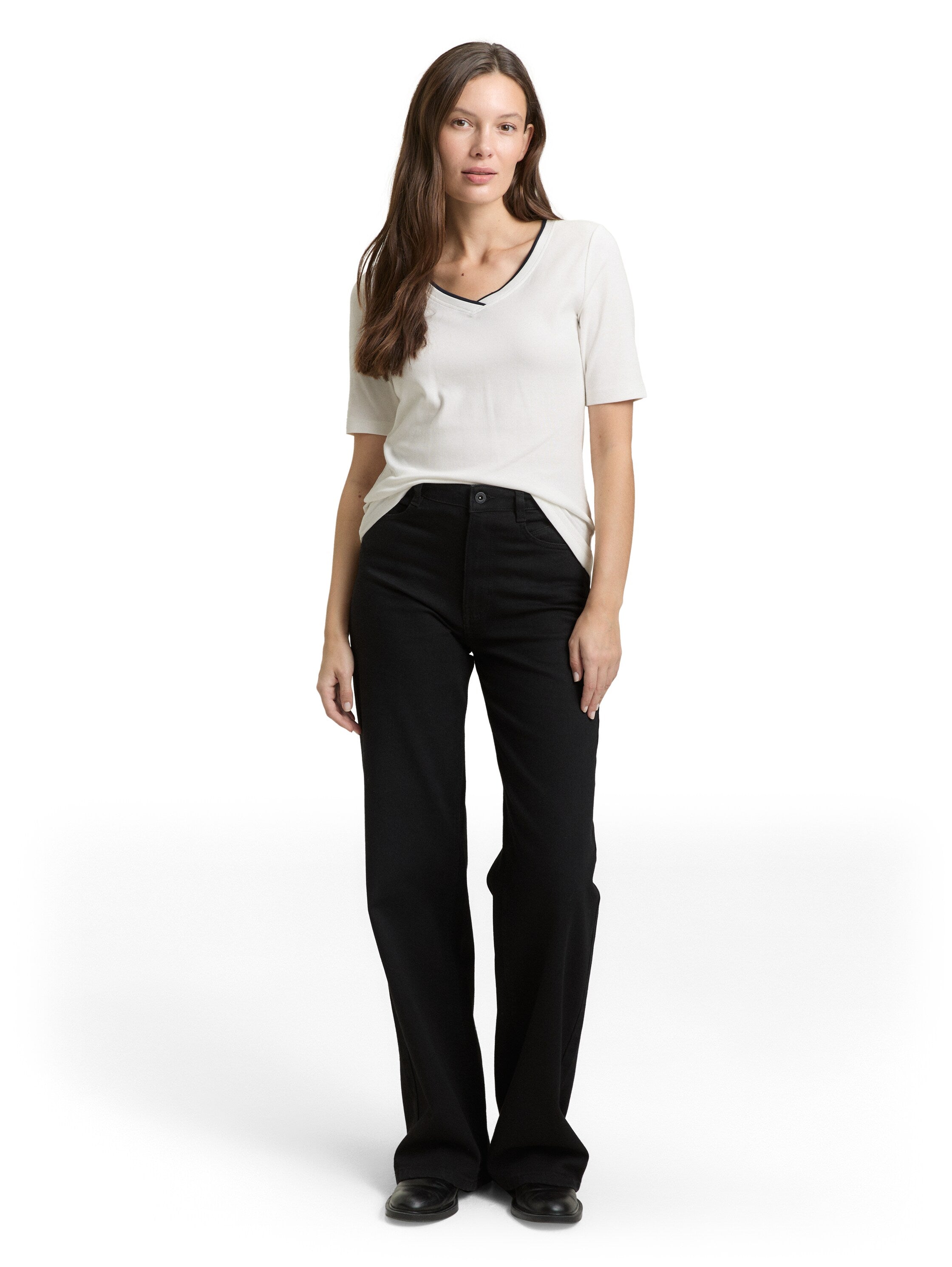 Tom Tailor White V-Neck T-Shirt