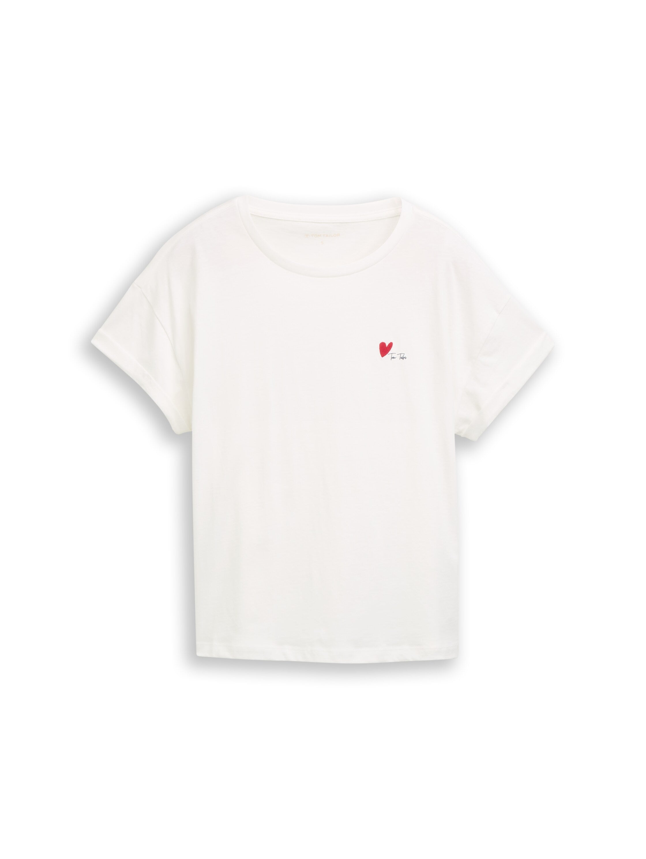 Tom Tailor White T-Shirt With Small Front Desing