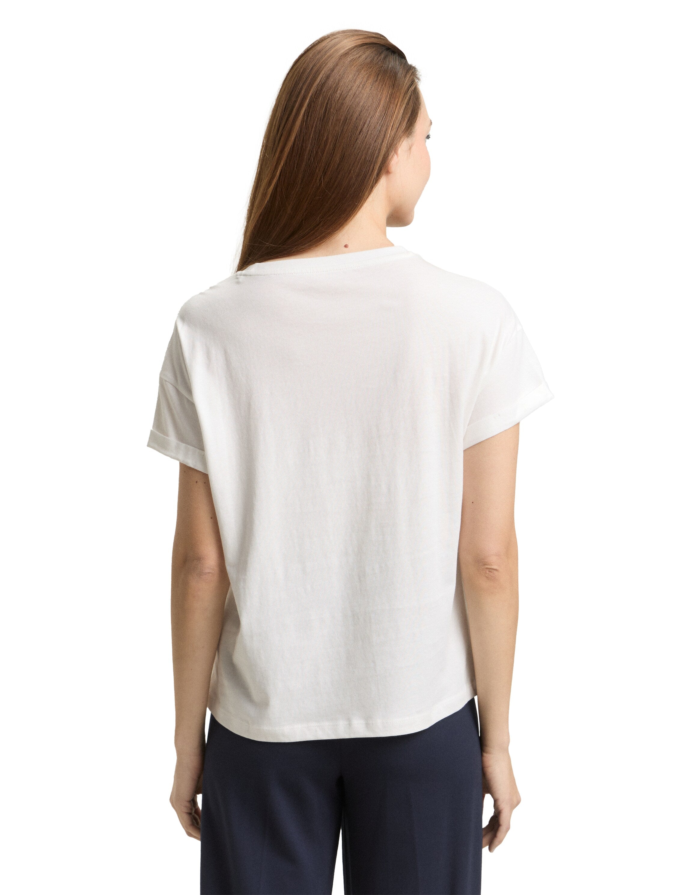 Tom Tailor White T-Shirt With Small Front Desing