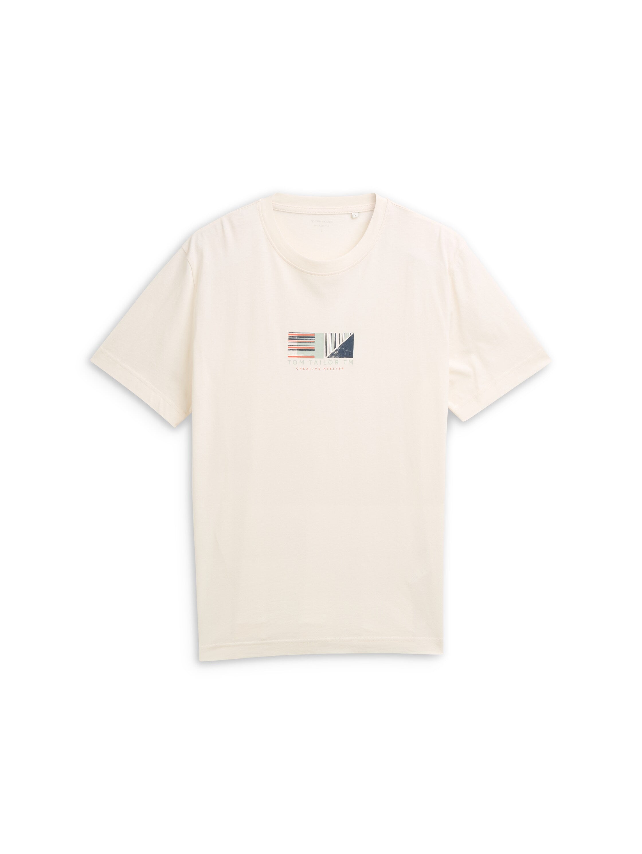 Tom Tailor Off-White  T-Shirt With Front Design