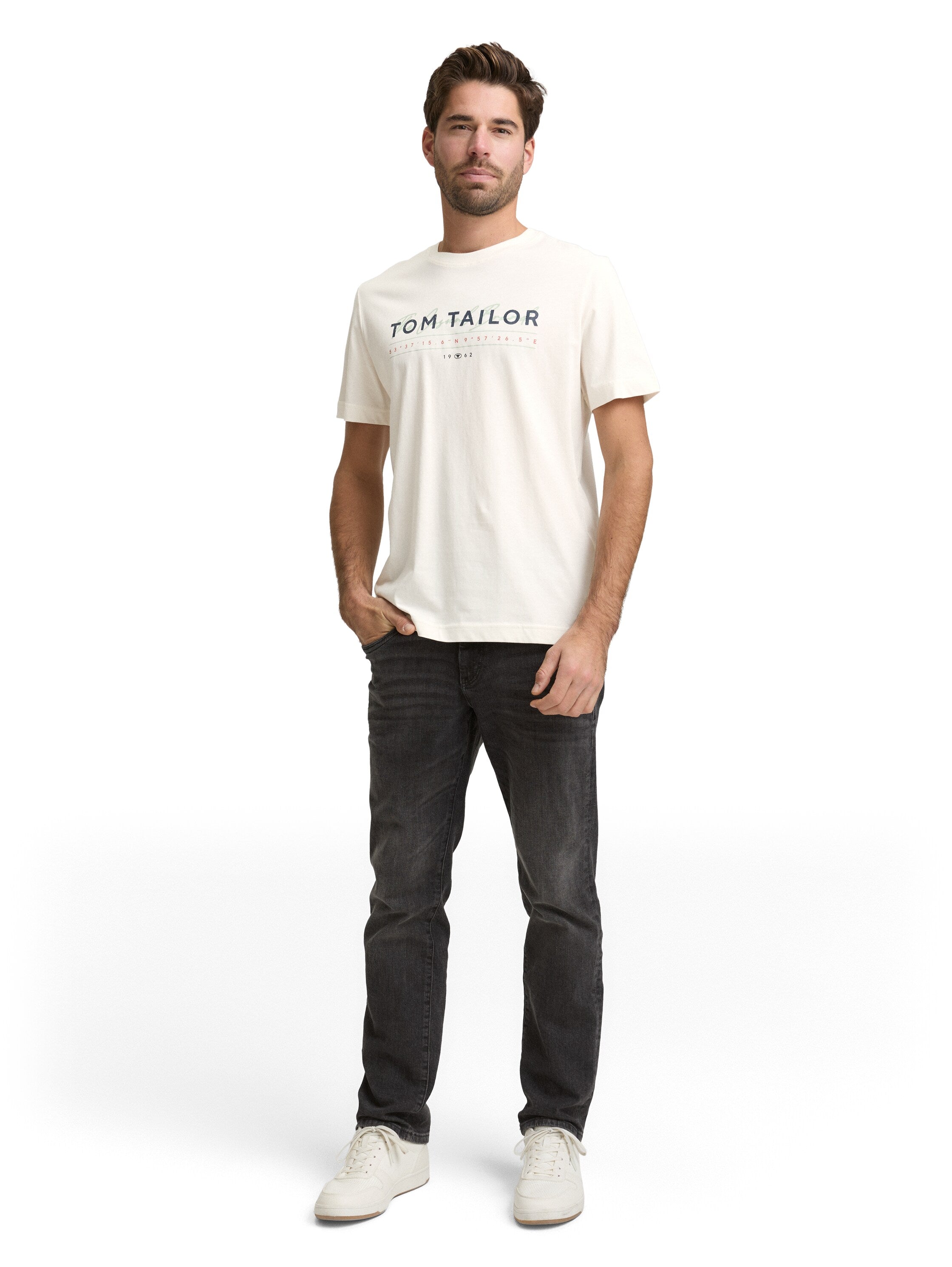 Tom Tailor White T-Shirt With Logo Print