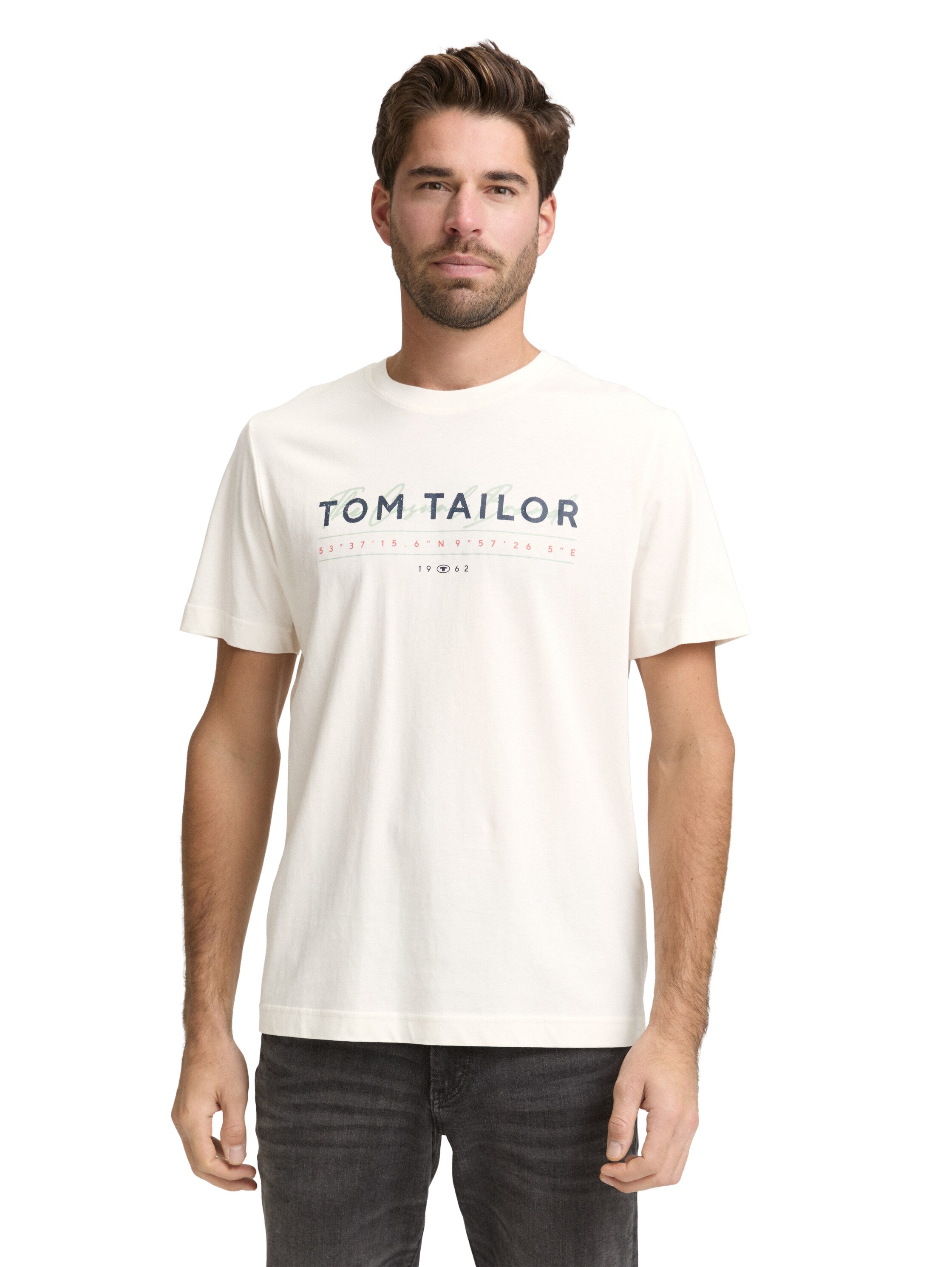 Tom Tailor White T-Shirt With Logo Print