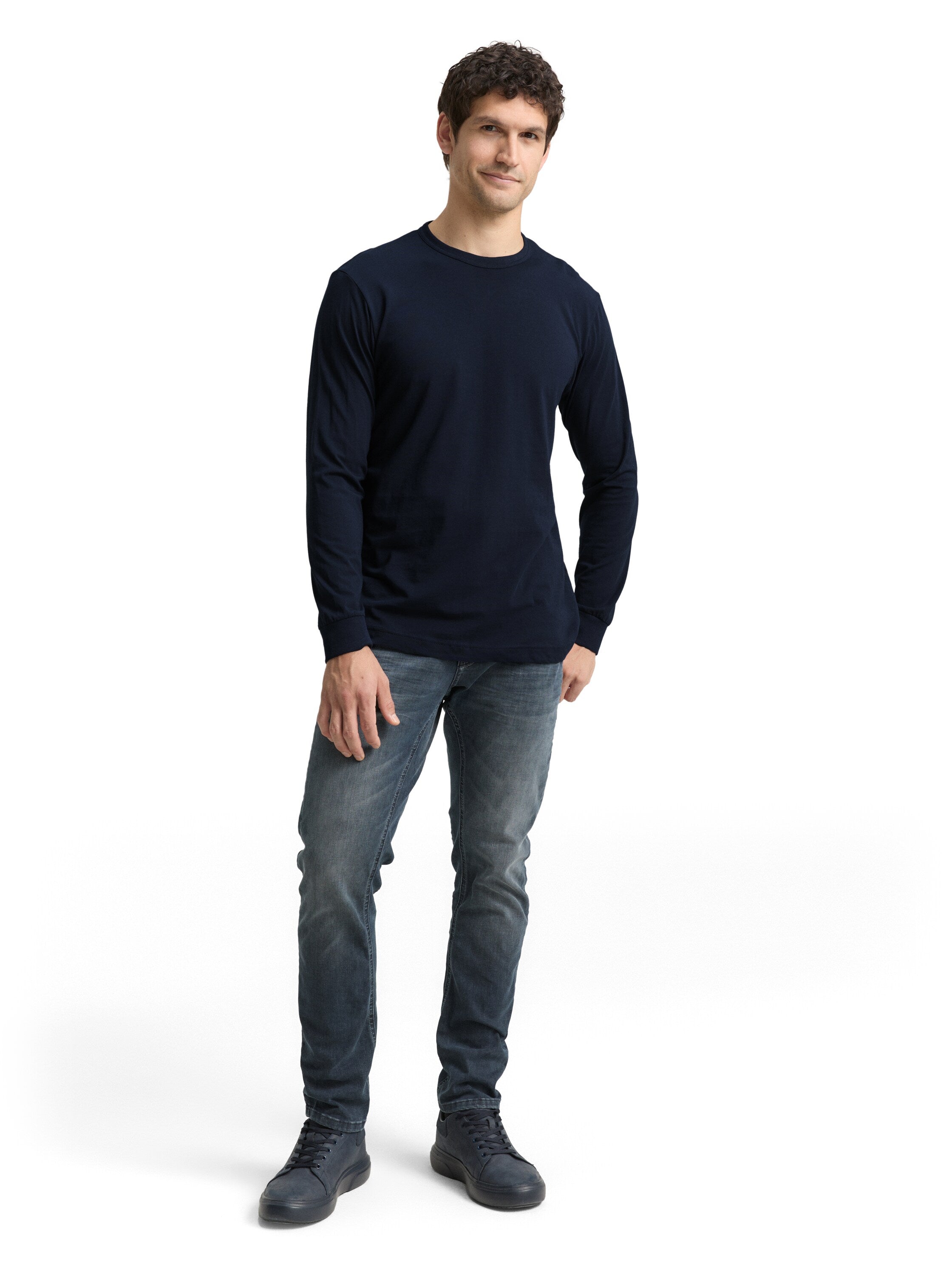 Tom Tailor Long Sleeved Navy T-Shirt