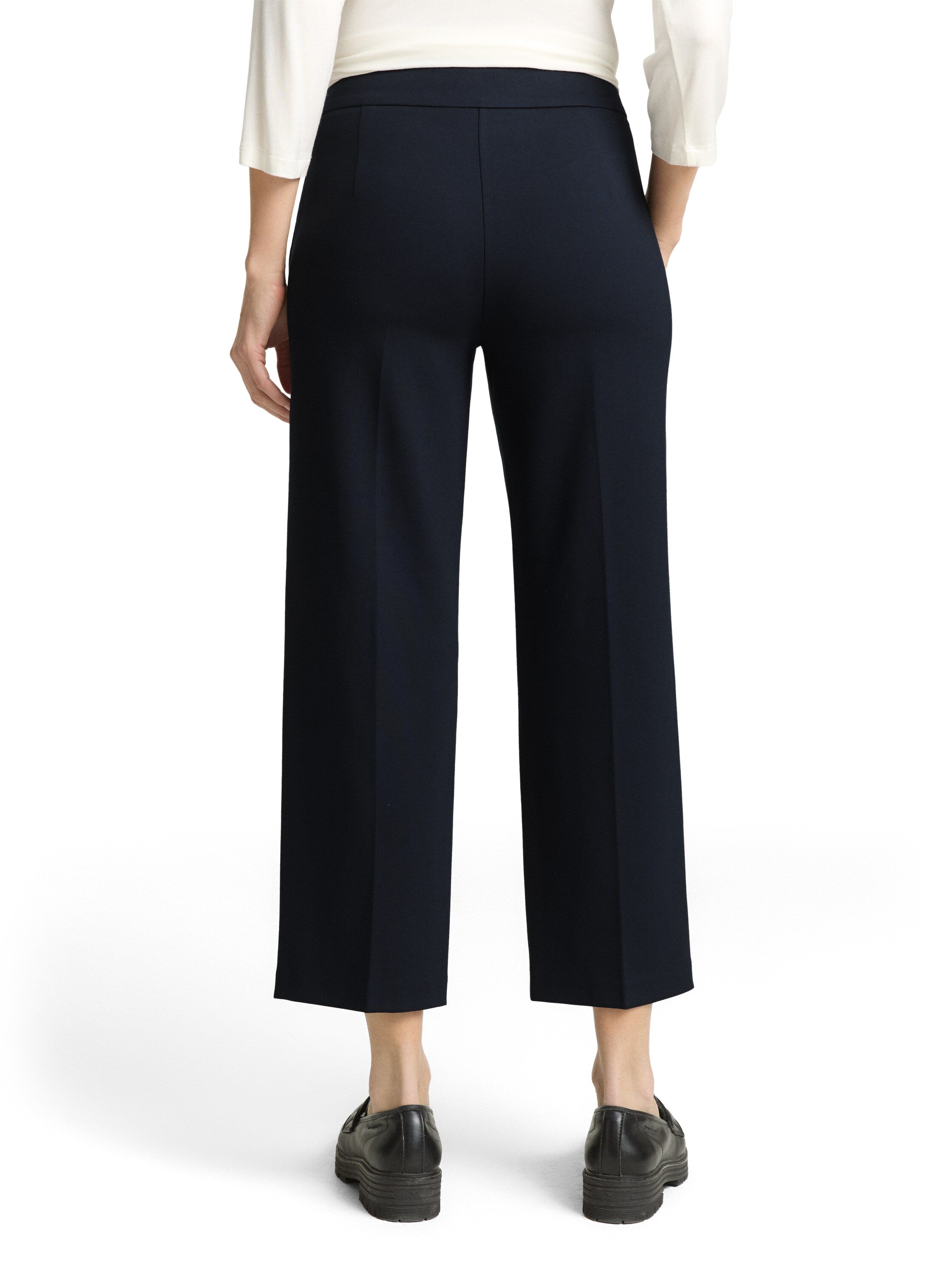 Tom Tailor Black Straight Cropped Trousers Pants