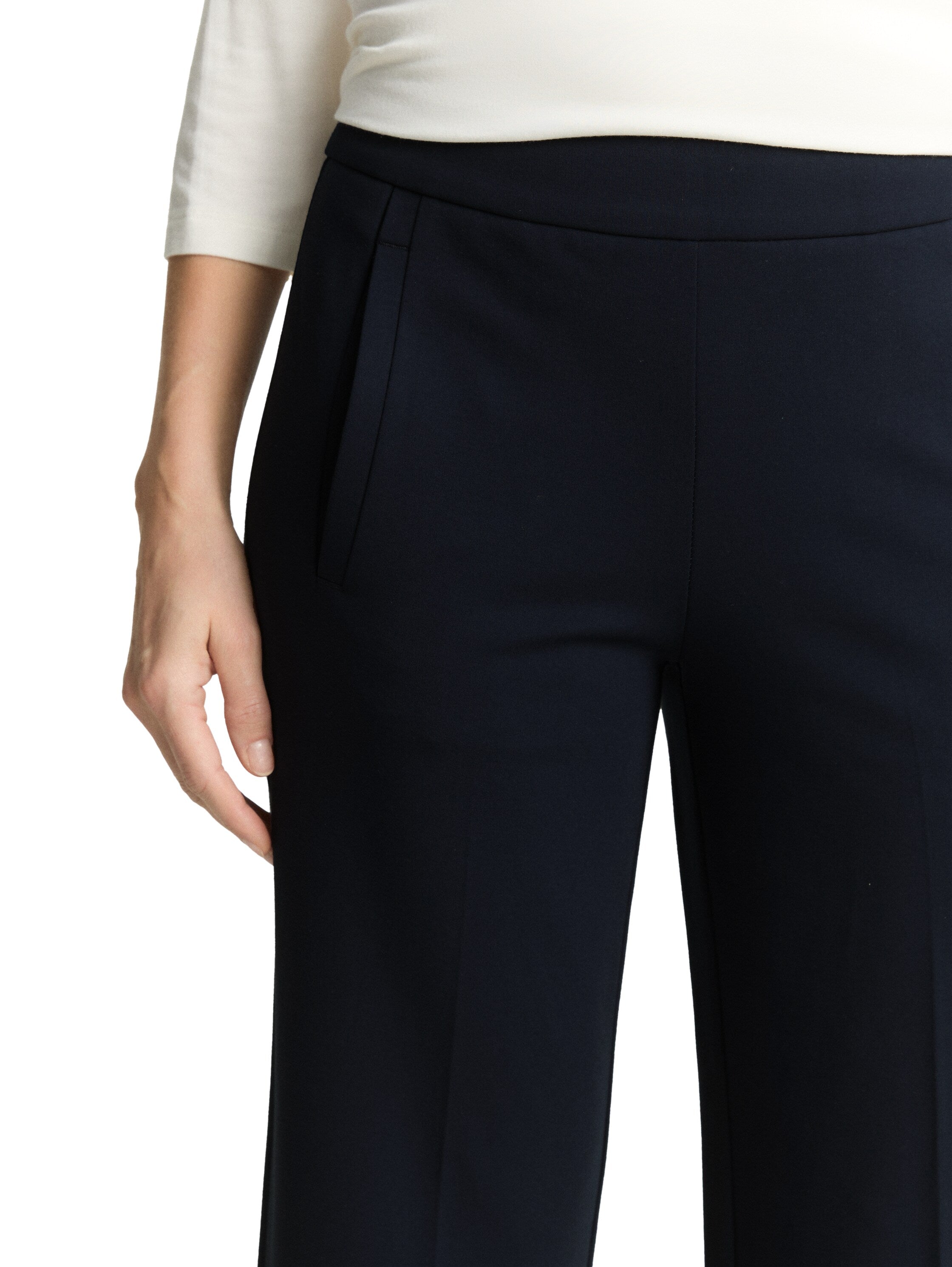 Tom Tailor Black Straight Cropped Trousers Pants