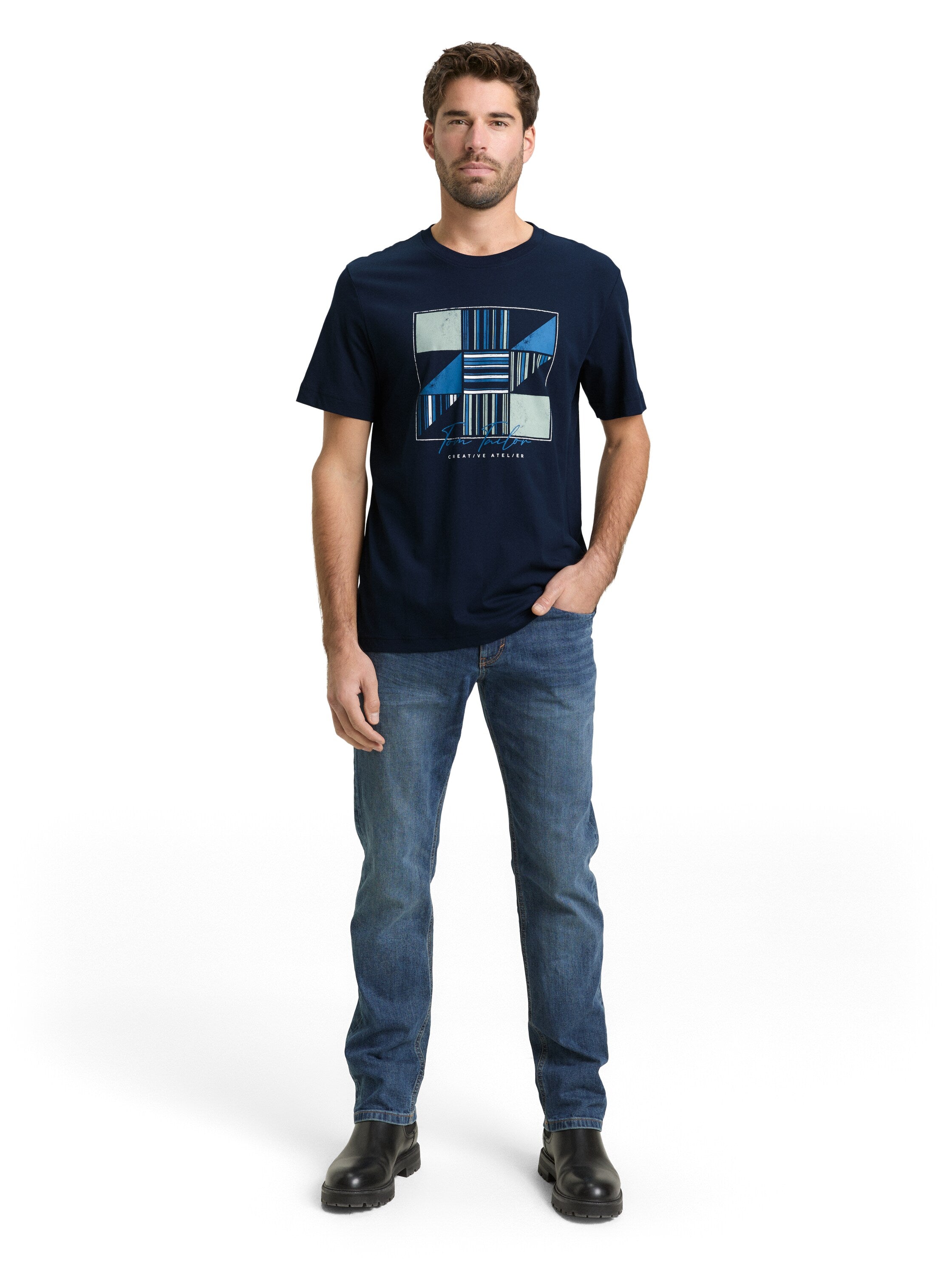 Tom Tailor Dark Navy T-Shirt With Front Design