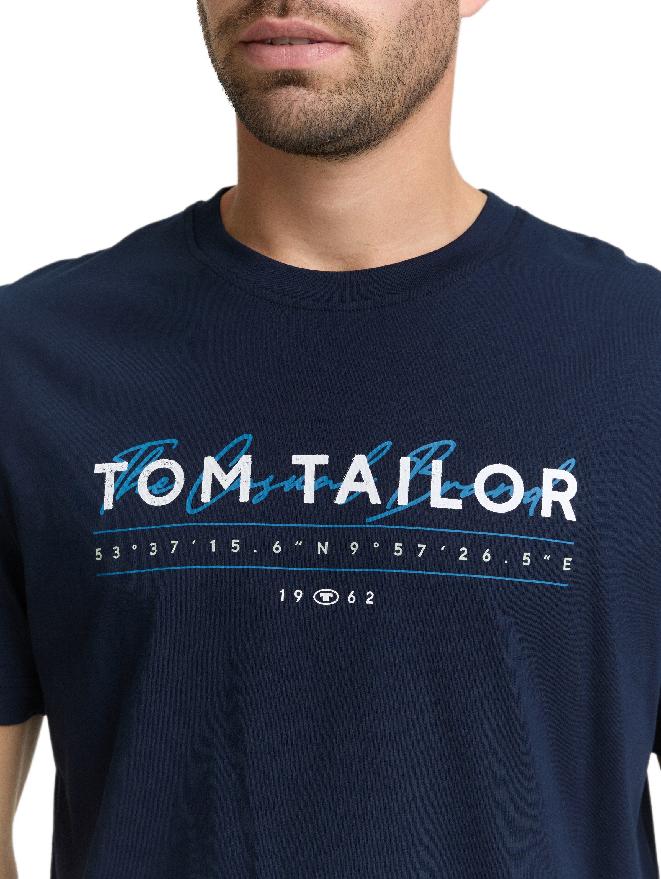 Tom Tailor Navy T-Shirt With Logo Print