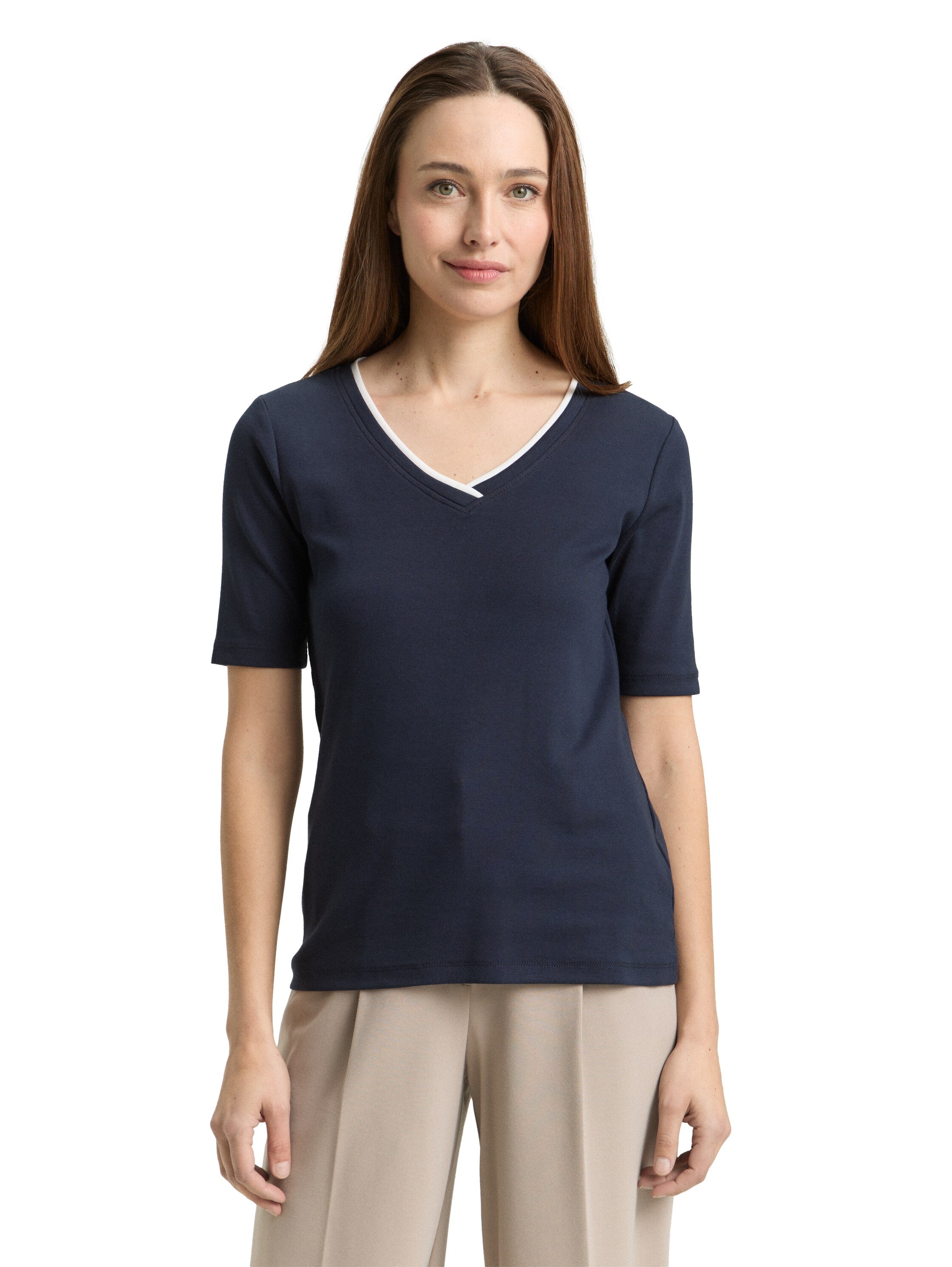 Tom Tailor Navy V-Neck T-Shirt