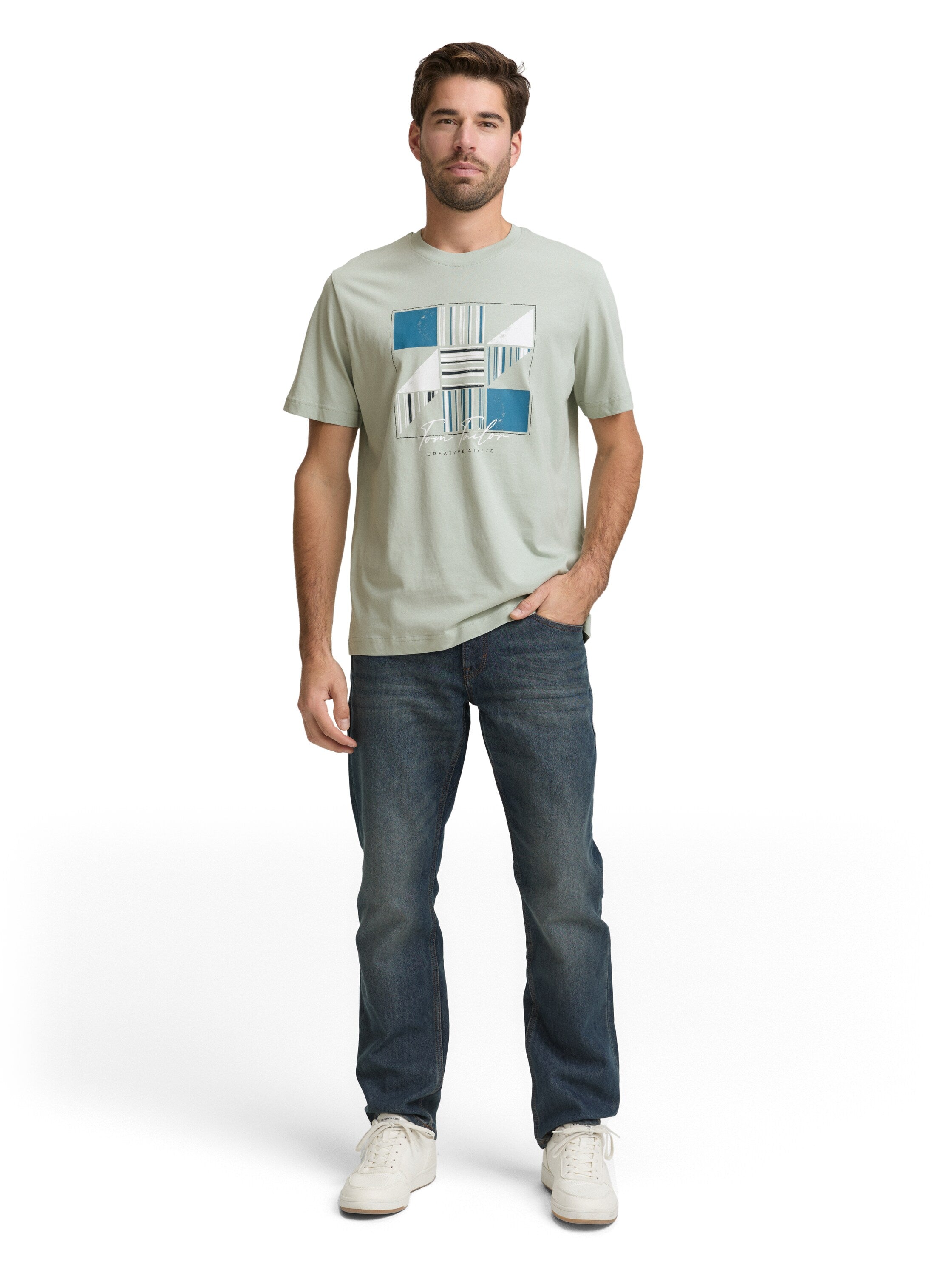 Tom Tailor Light Green T-Shirt With Front Design