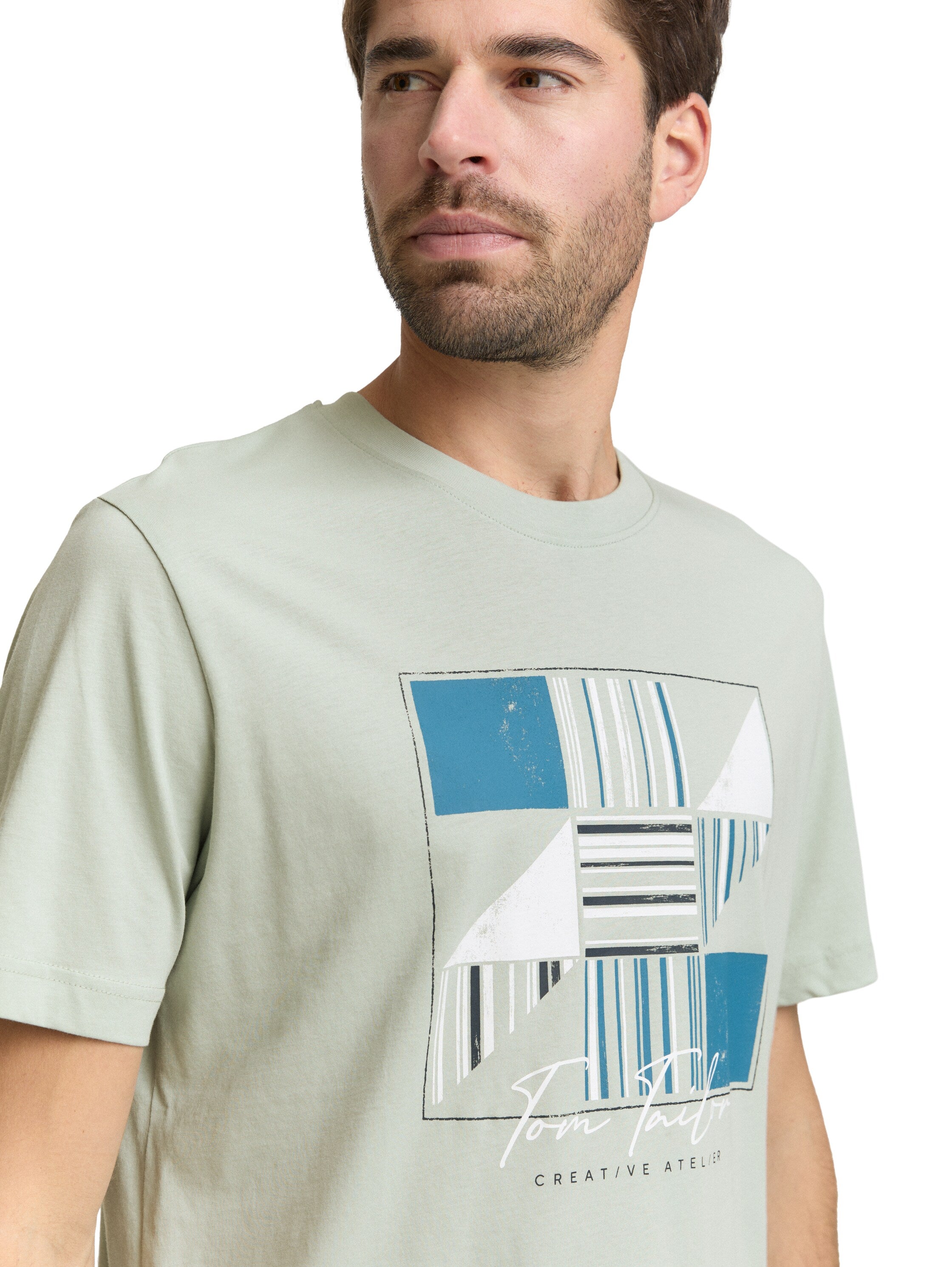 Tom Tailor Light Green T-Shirt With Front Design