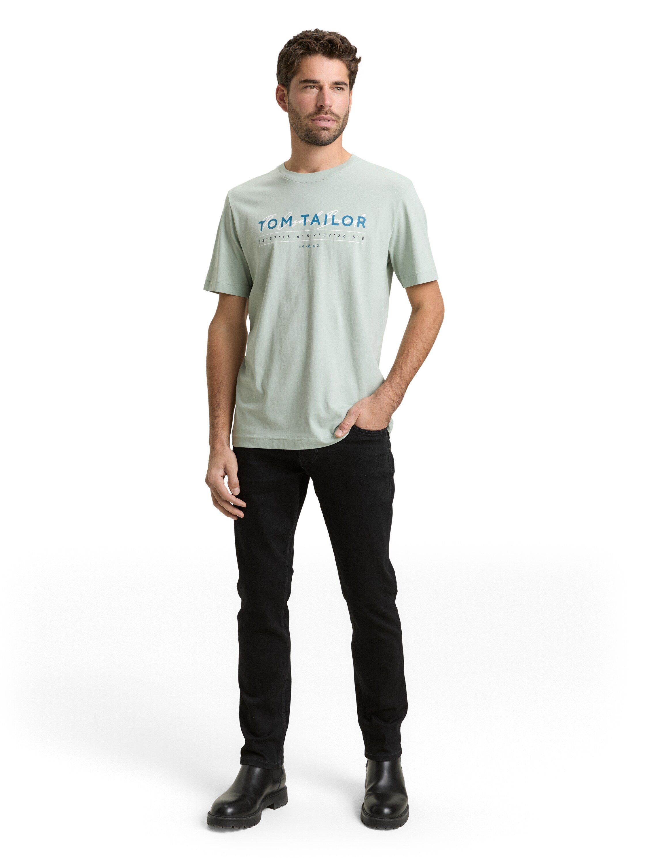 Tom Tailor Olive T-Shirt With Logo Print