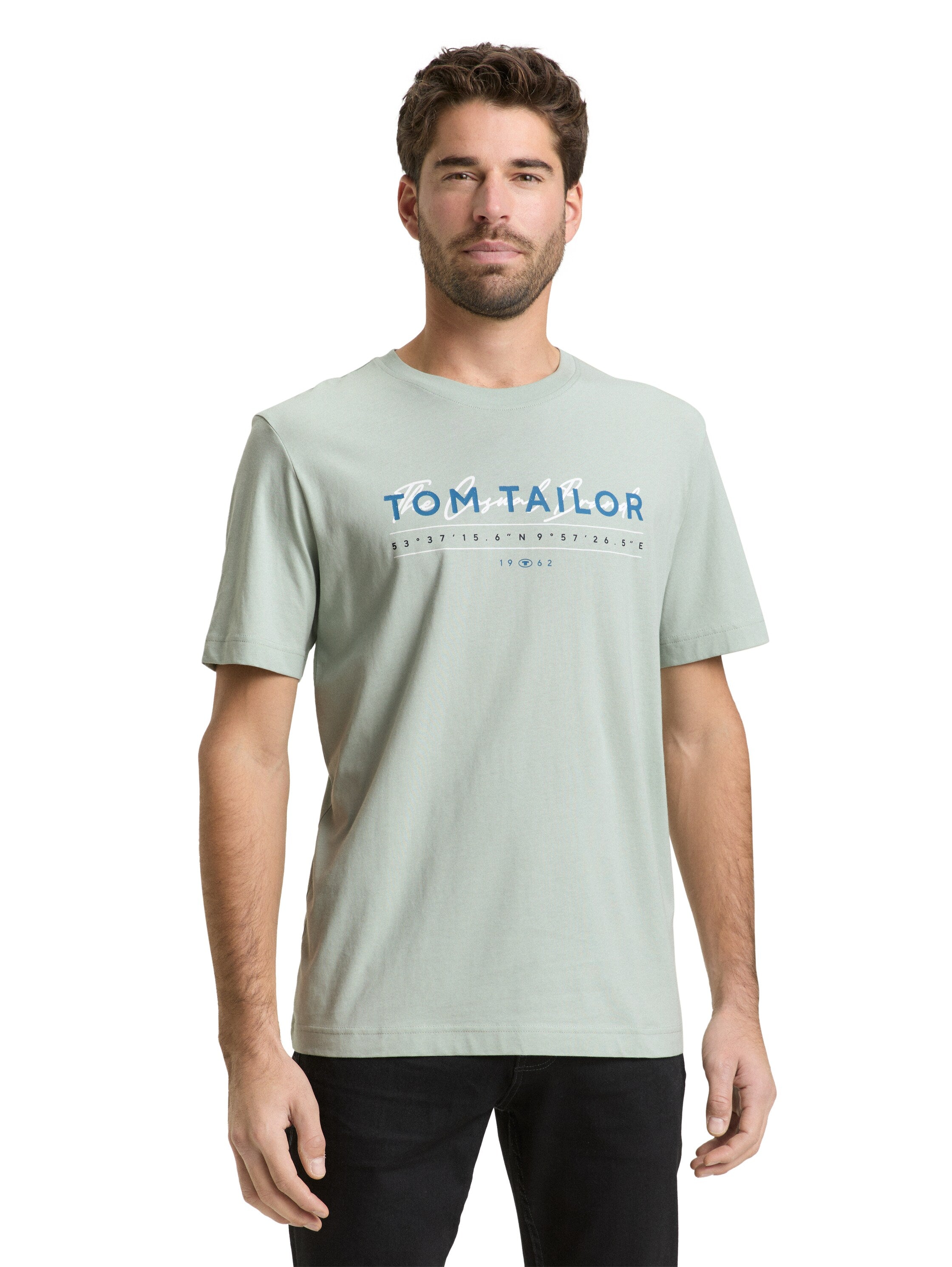 Tom Tailor Olive T-Shirt With Logo Print