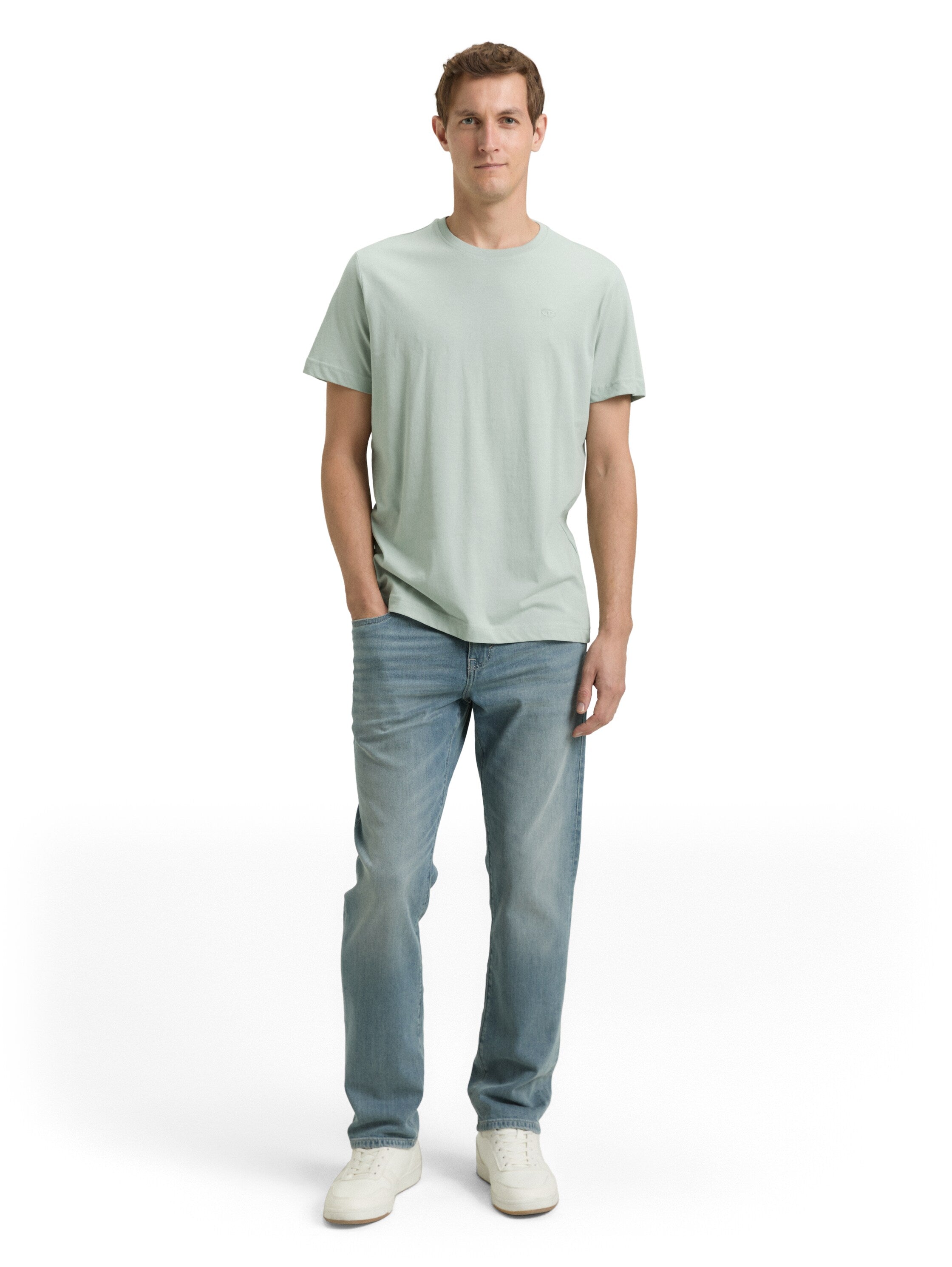 Tom Tailor Mint Grey T-Shirt With Logo
