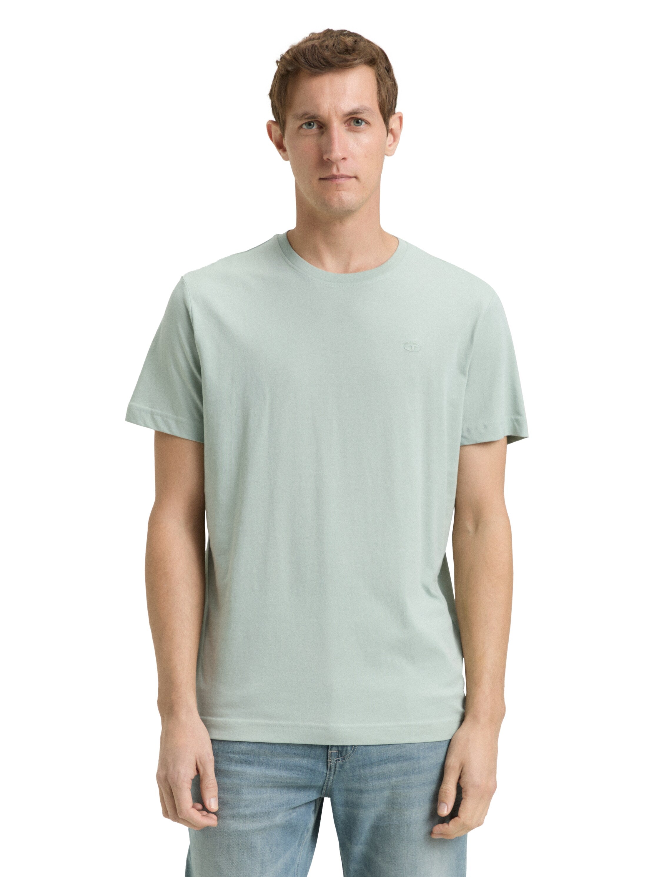 Tom Tailor Mint Grey T-Shirt With Logo
