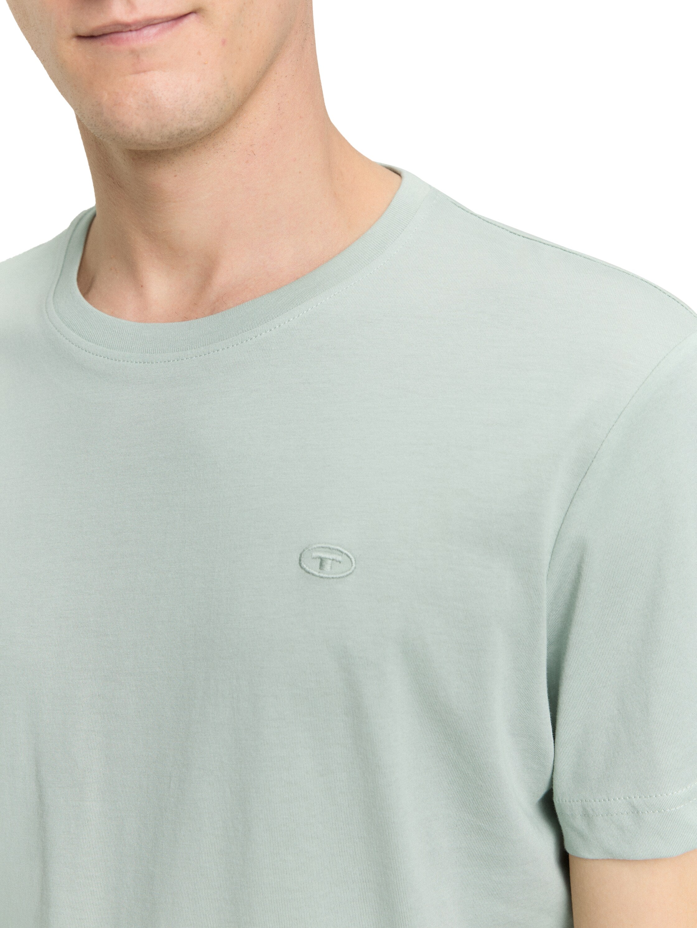 Tom Tailor Mint Grey T-Shirt With Logo