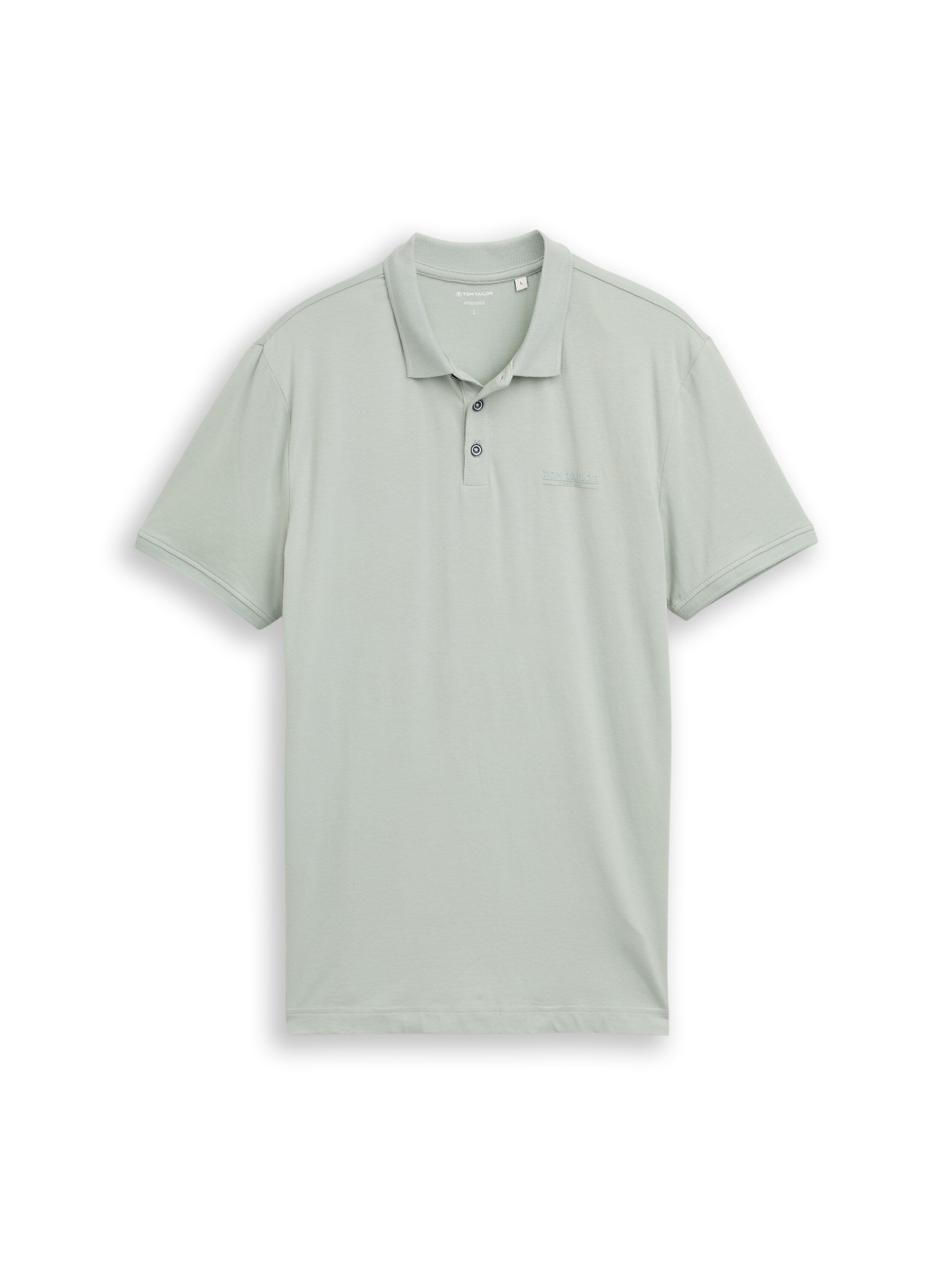 Tom Tailor Grey Polo With Printed Logo
