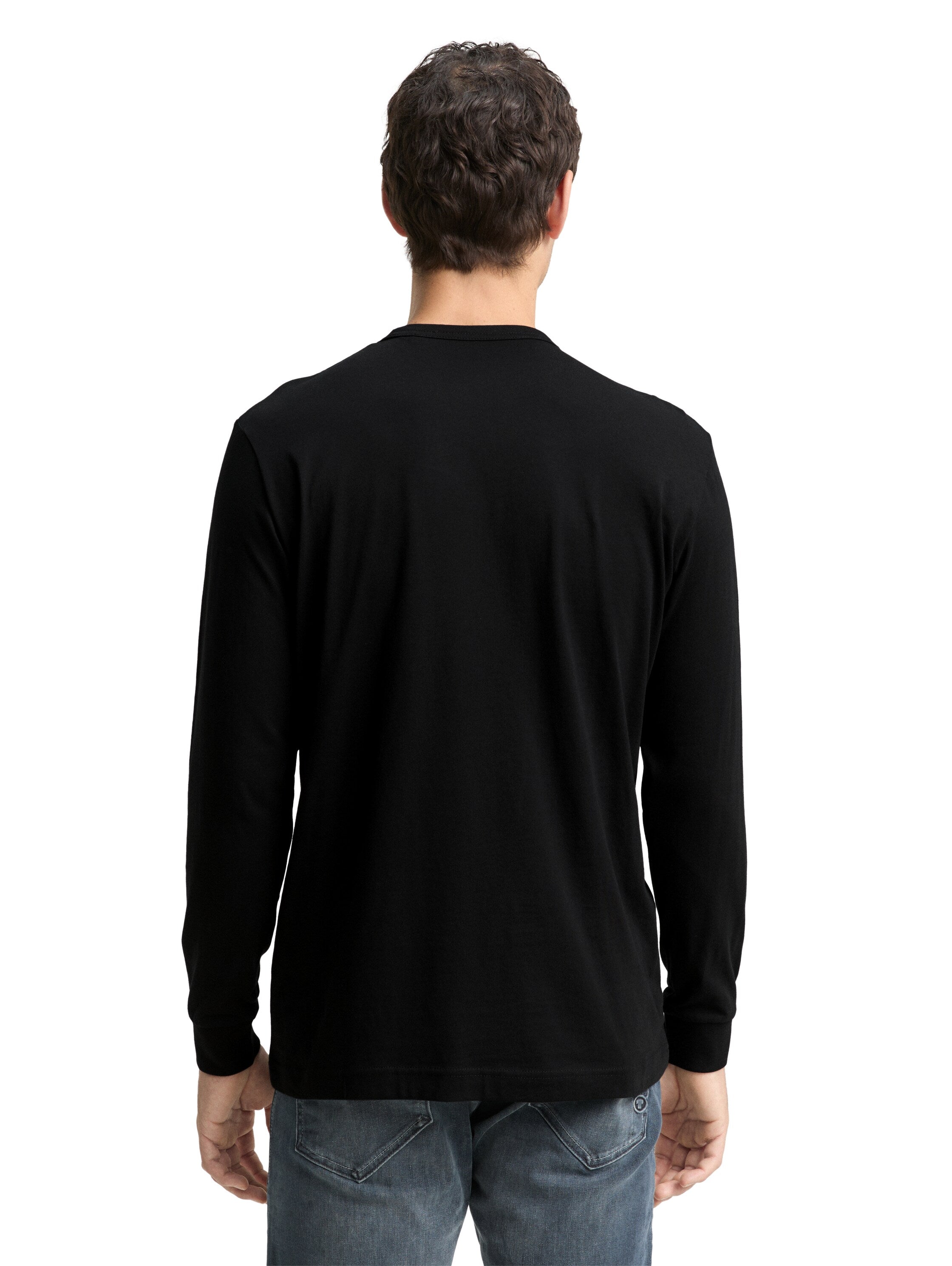Tom Tailor Long Sleeved Black T-Shirt