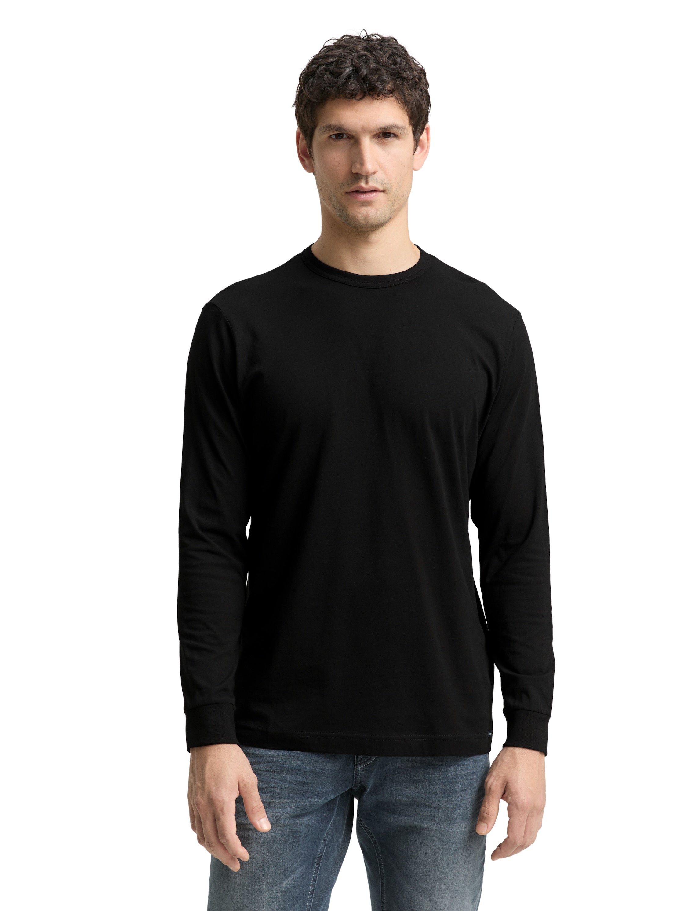 Tom Tailor Long Sleeved Black T-Shirt