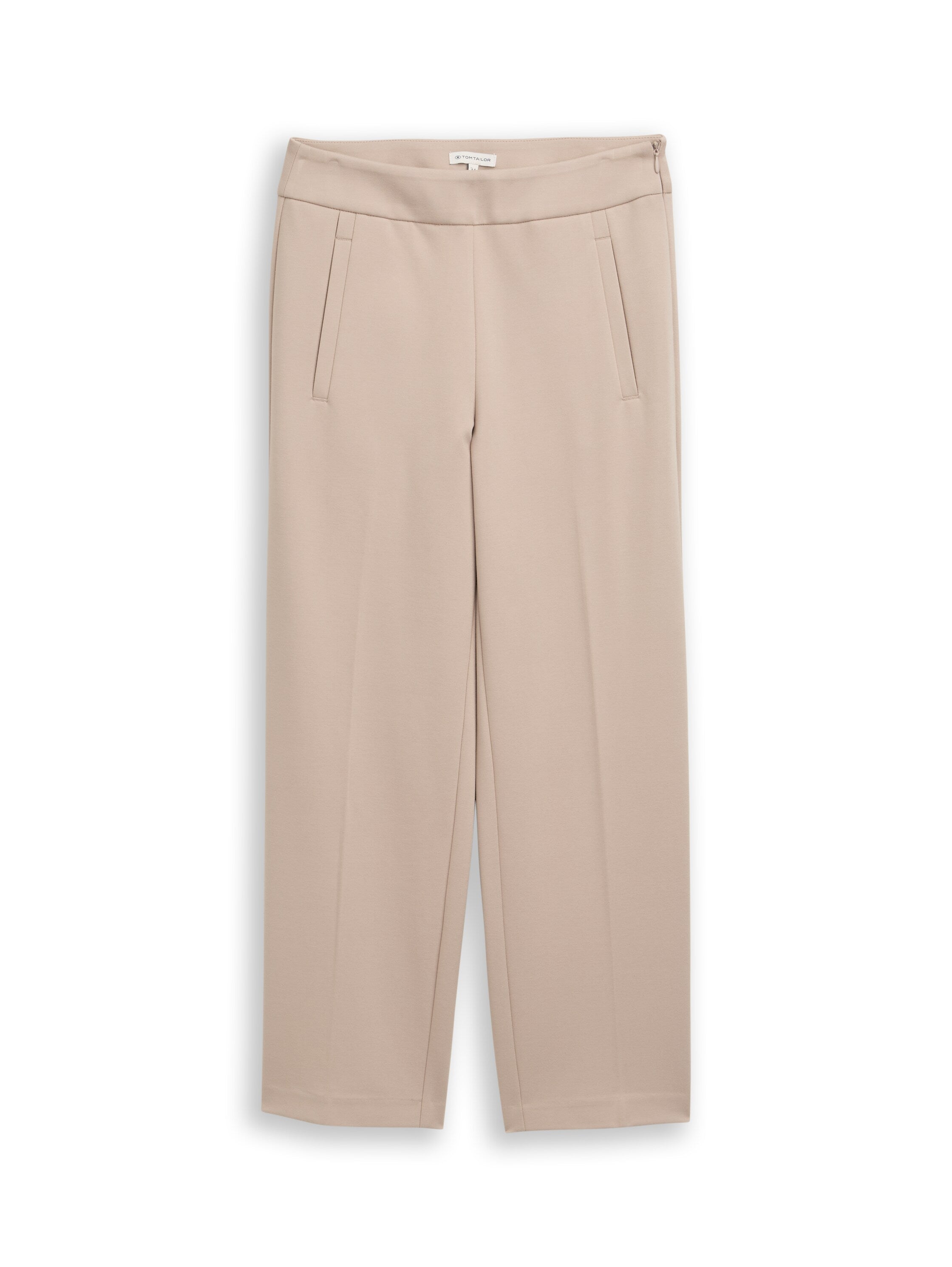 Tom Tailor Beige Straight Cropped Trousers Pants