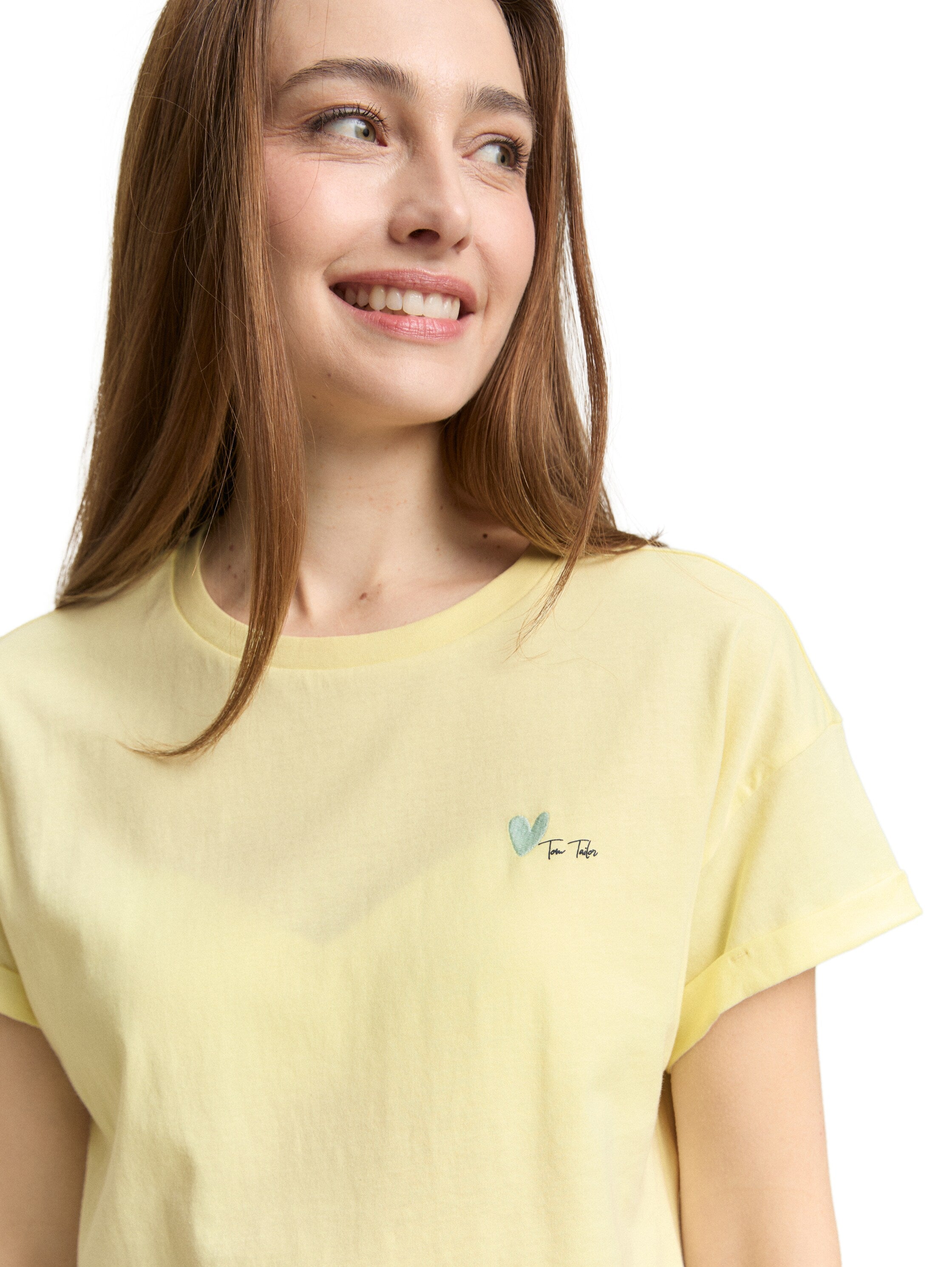 Tom Tailor Yellow T-Shirt With Small Front Desing