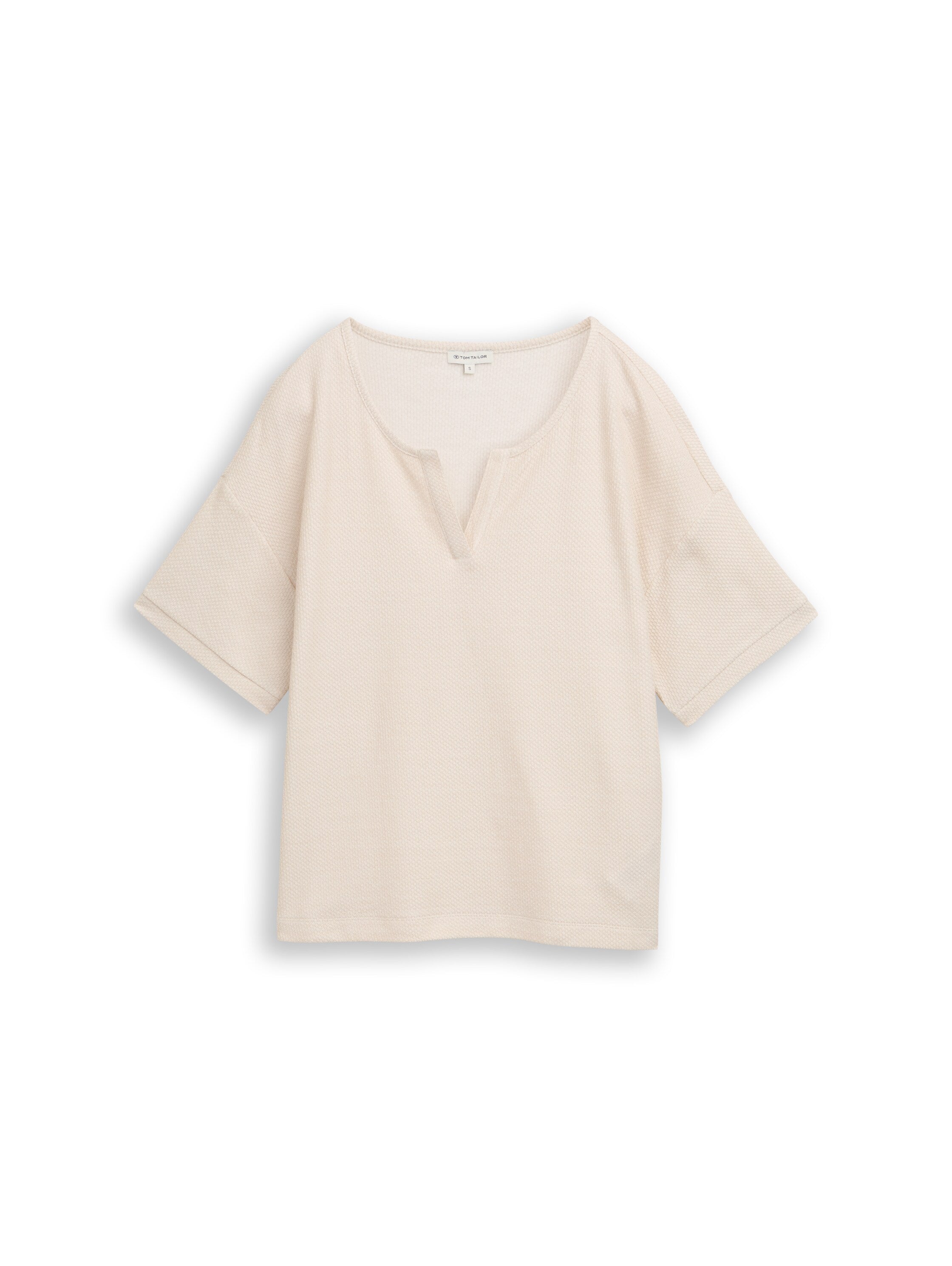 Tom Tailor Beige V Neck T-Shirt