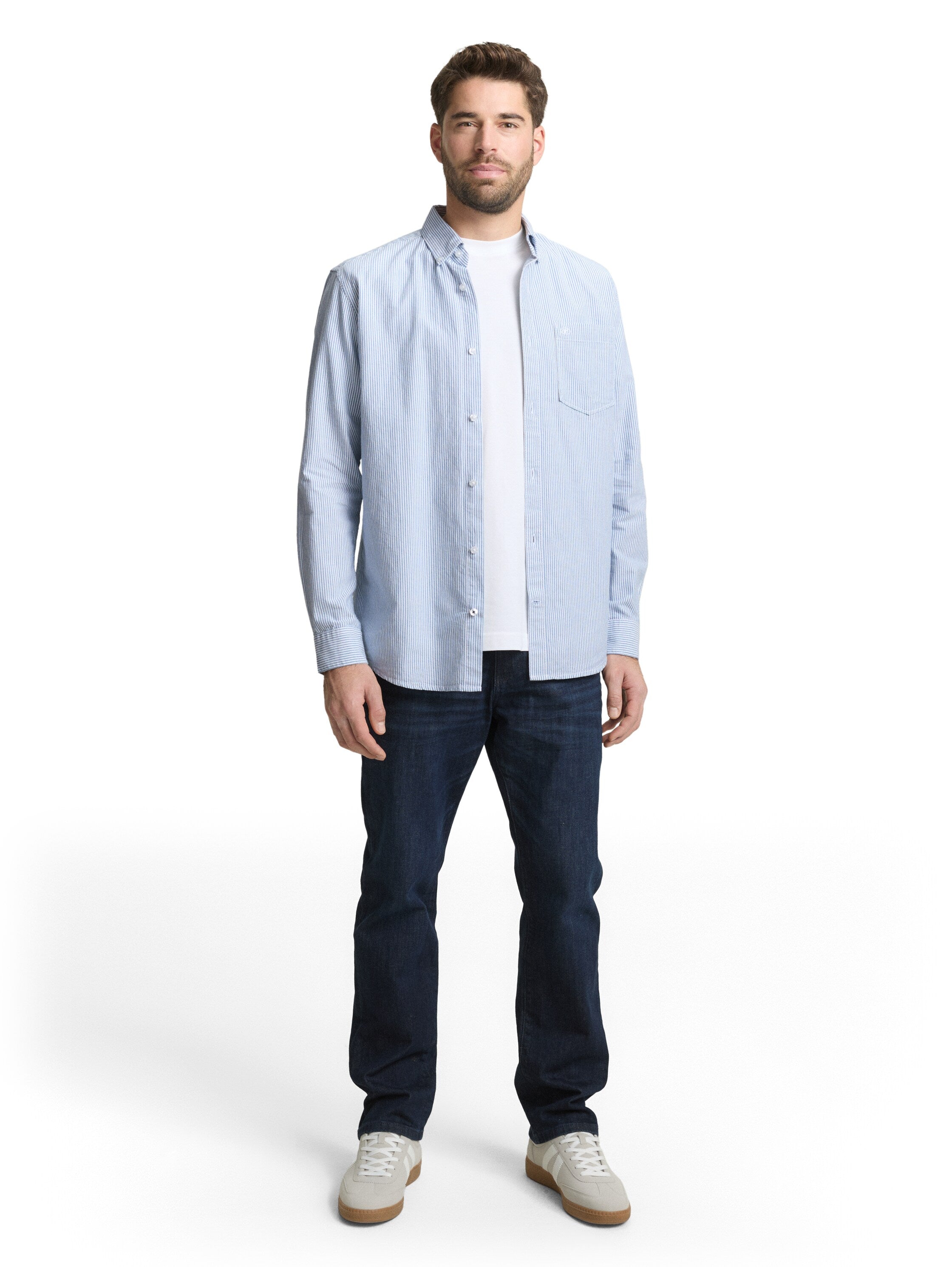Tom Tailor Regular-Fit Blue Shirt With Breast Pocket