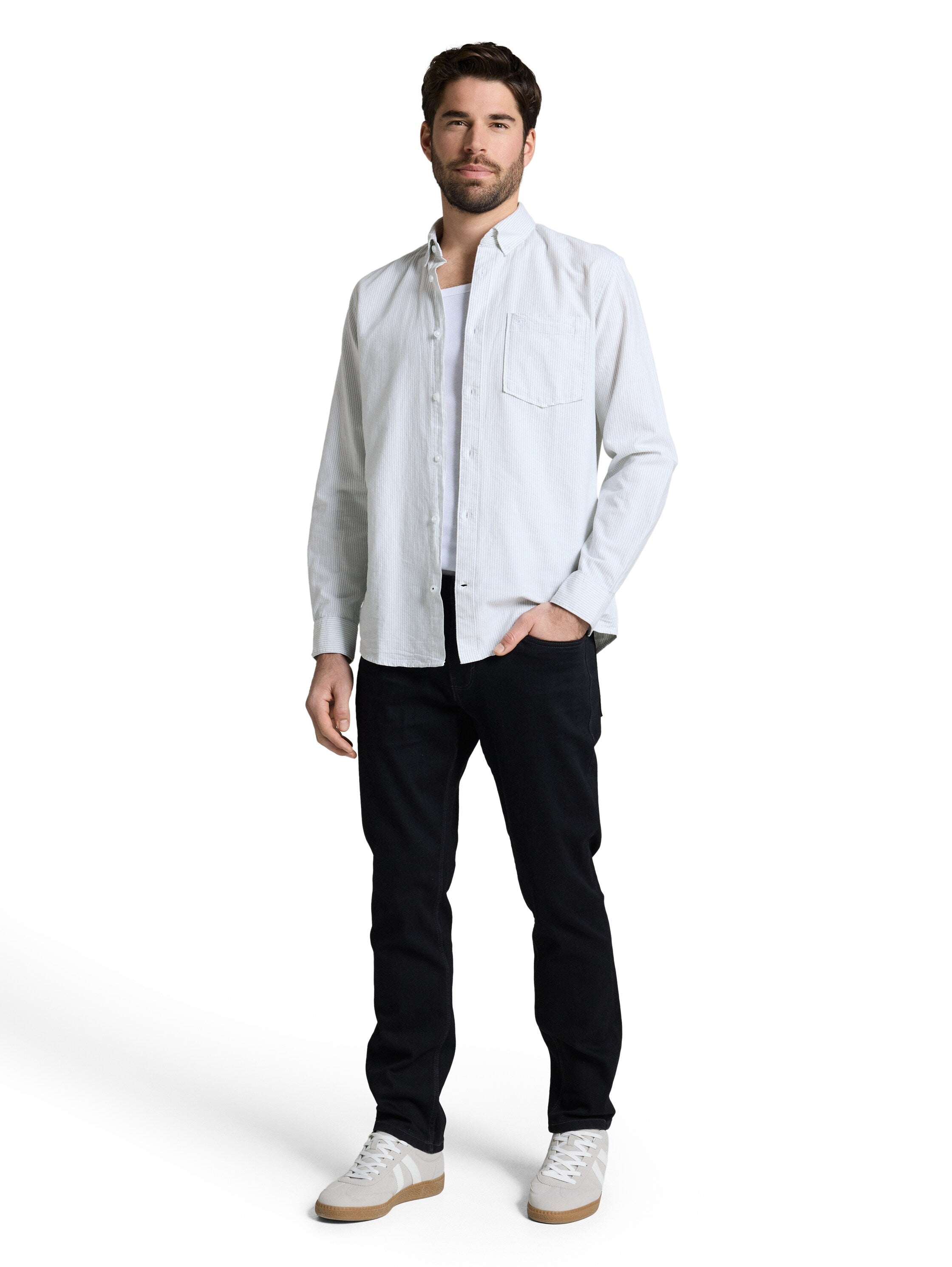 Tom Tailor Regular-Fit White Shirt With Breast Pocket