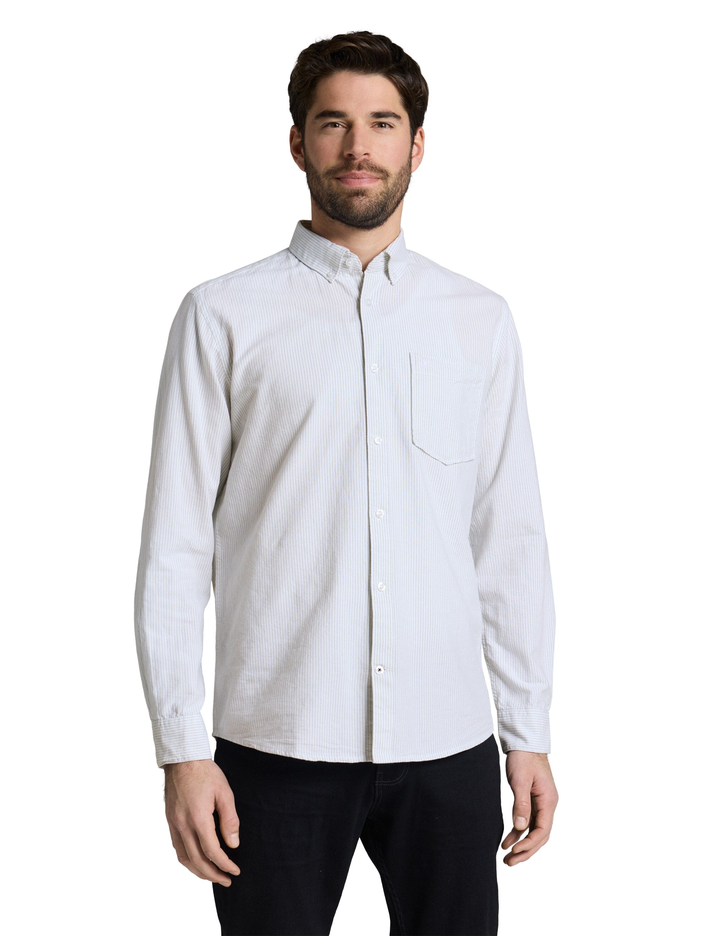 Tom Tailor Regular-Fit White Shirt With Breast Pocket