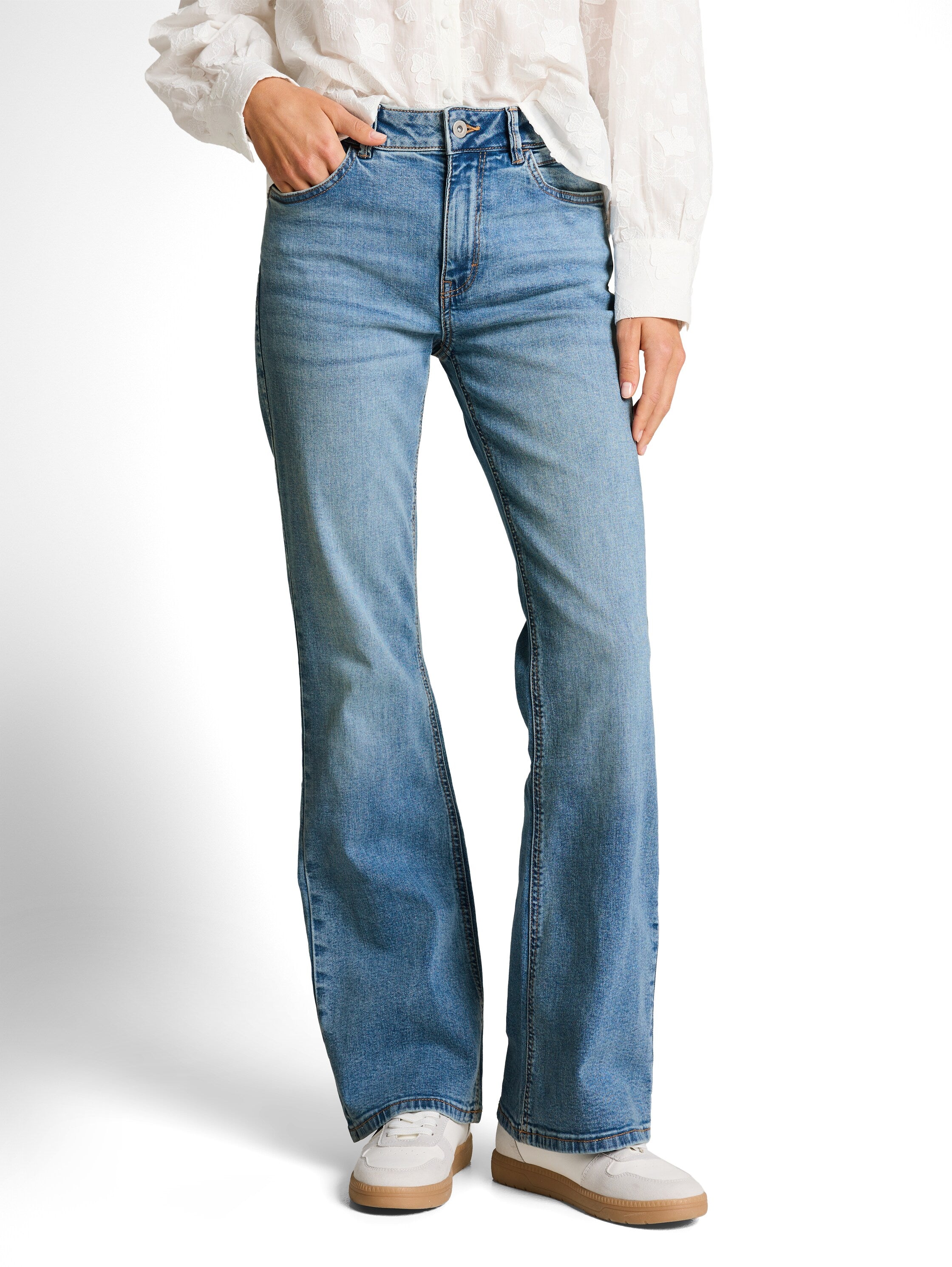Tom Tailor Blue Flare Cut High Waisted Jeans