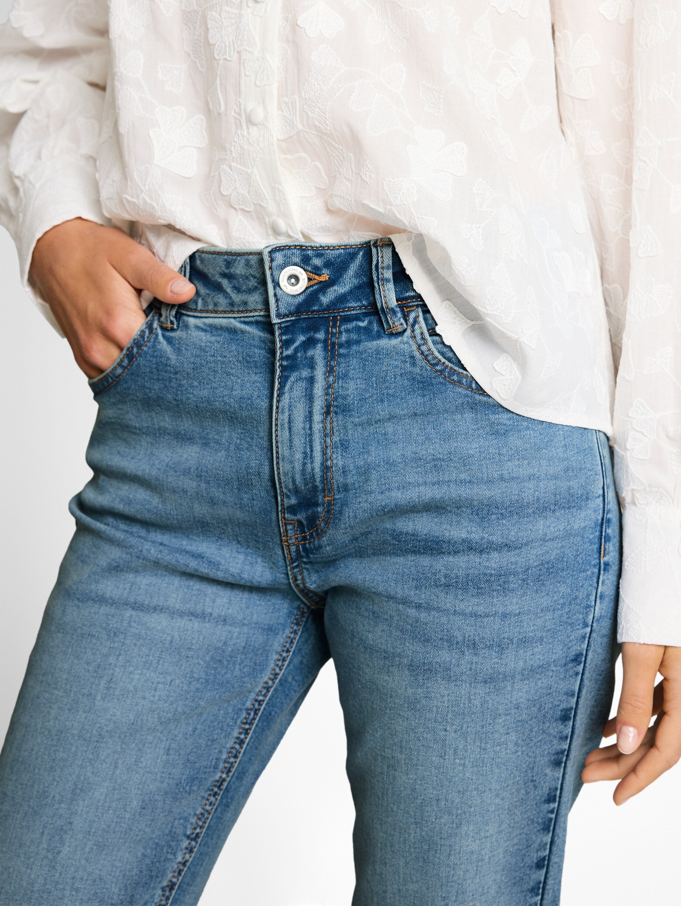 Tom Tailor Blue Flare Cut High Waisted Jeans