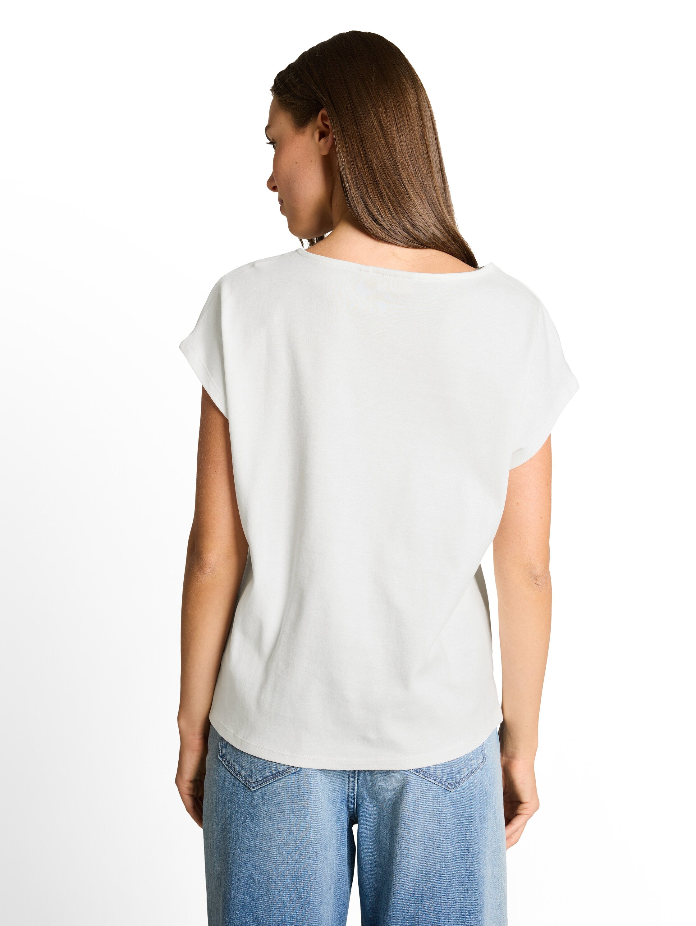 Tom Tailor White Short Sleeved Plain T-shirt With Knot Detail On The Front