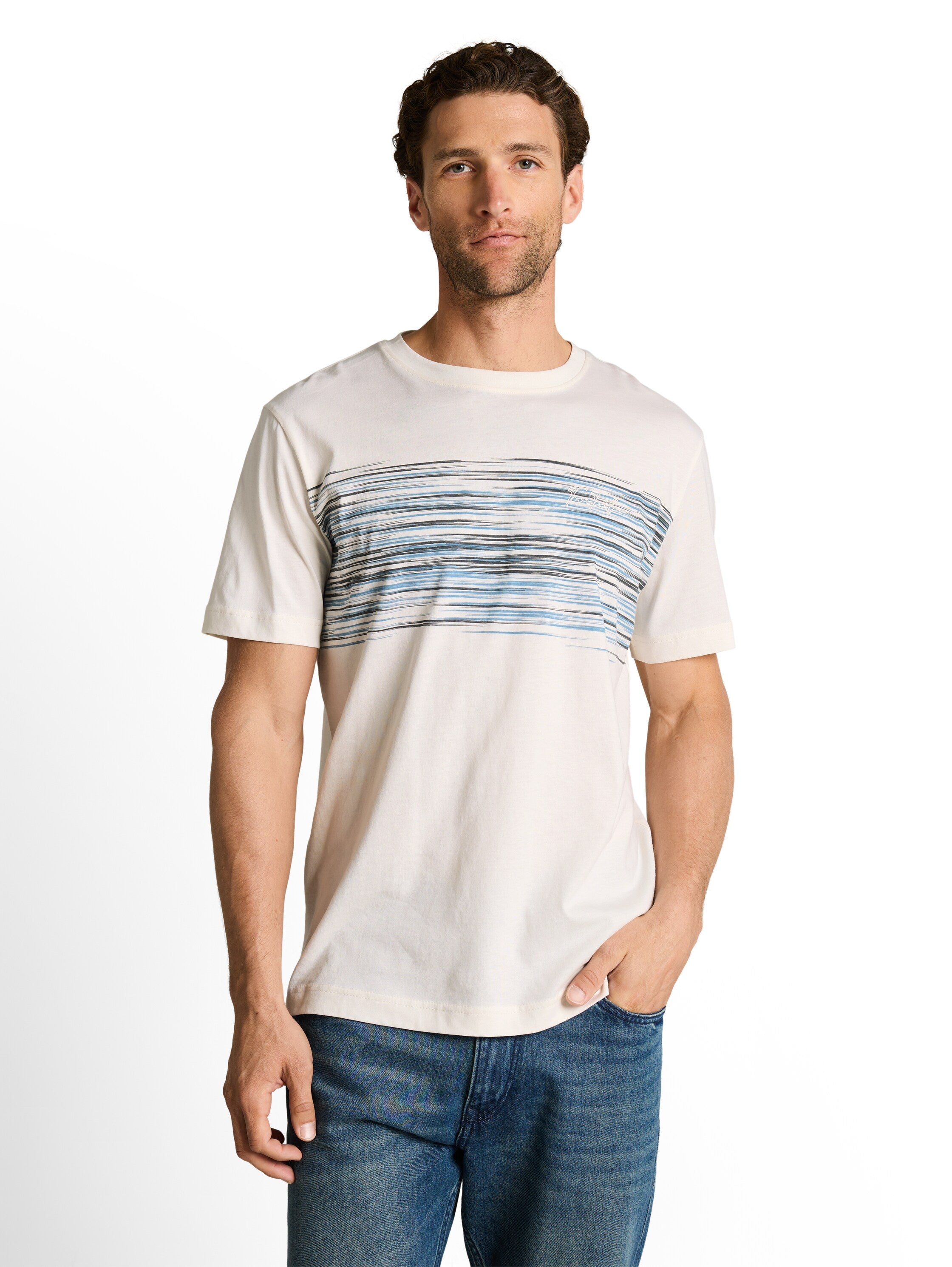 Tom Tailor White Short Sleeved T-Shirt With Print