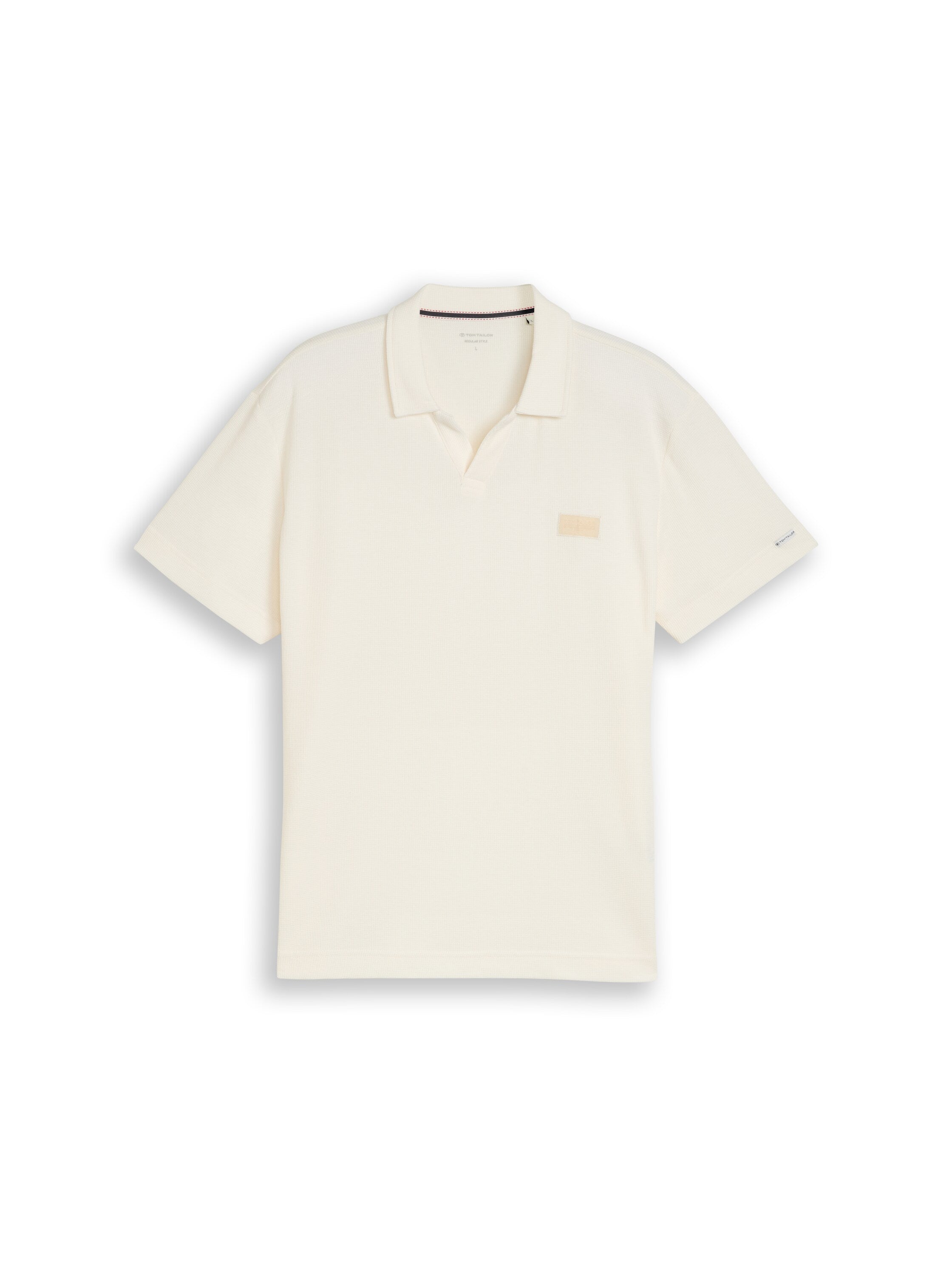Tom Tailor Off White Short Sleeved Polo With Logo