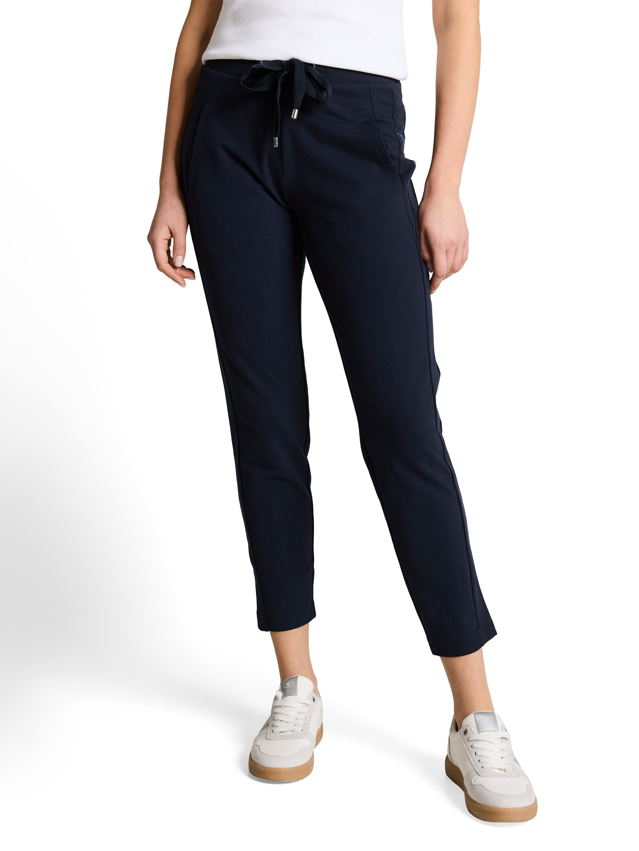 Tom Tailor Navy Cropped Jogger Trousers