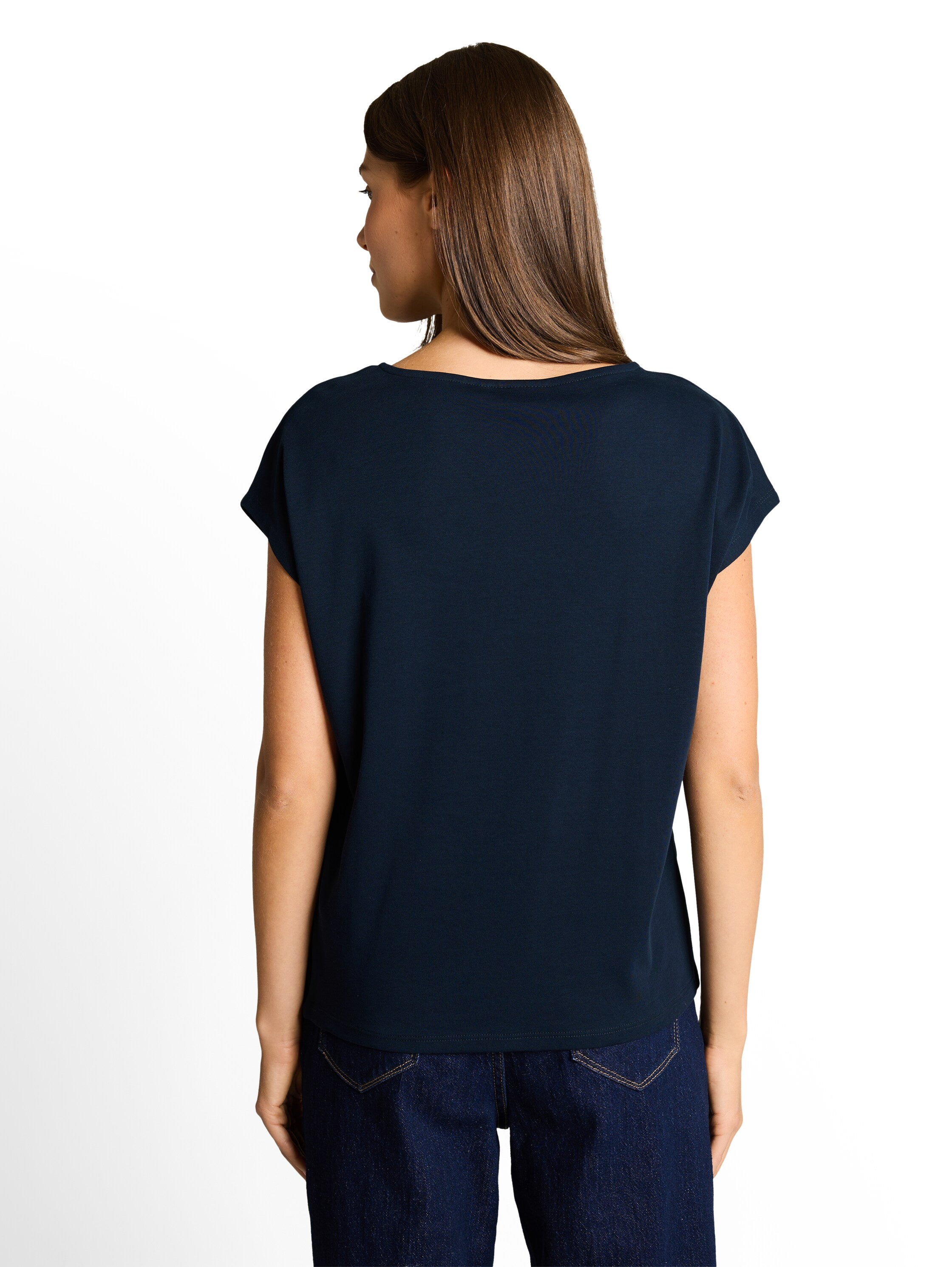Tom Tailor Navy Short Sleeved Plain T-shirt With Knot Detail On The Front