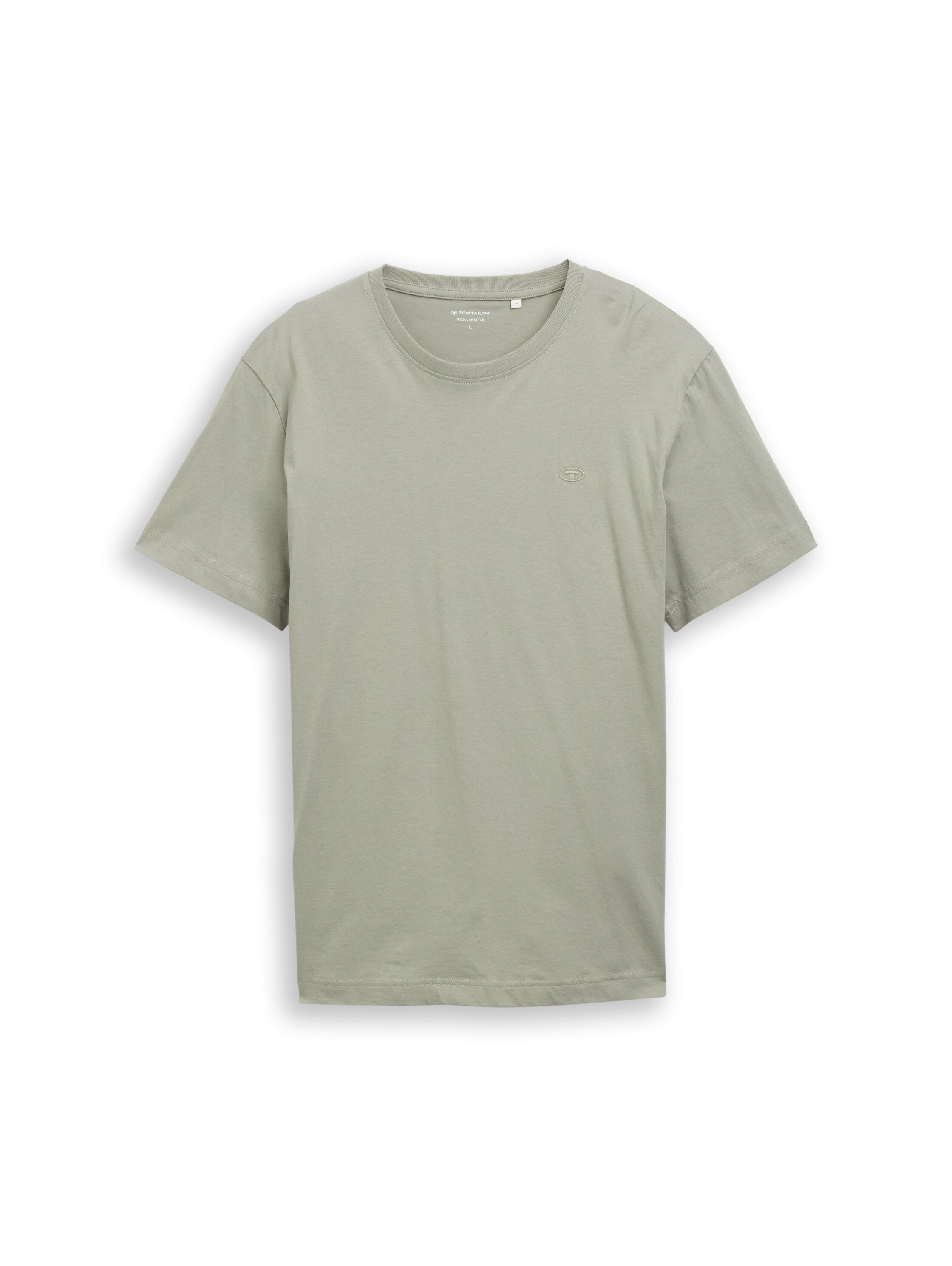 Tom Tailor Green Short Sleeved Round Neck Plain T-Shirt