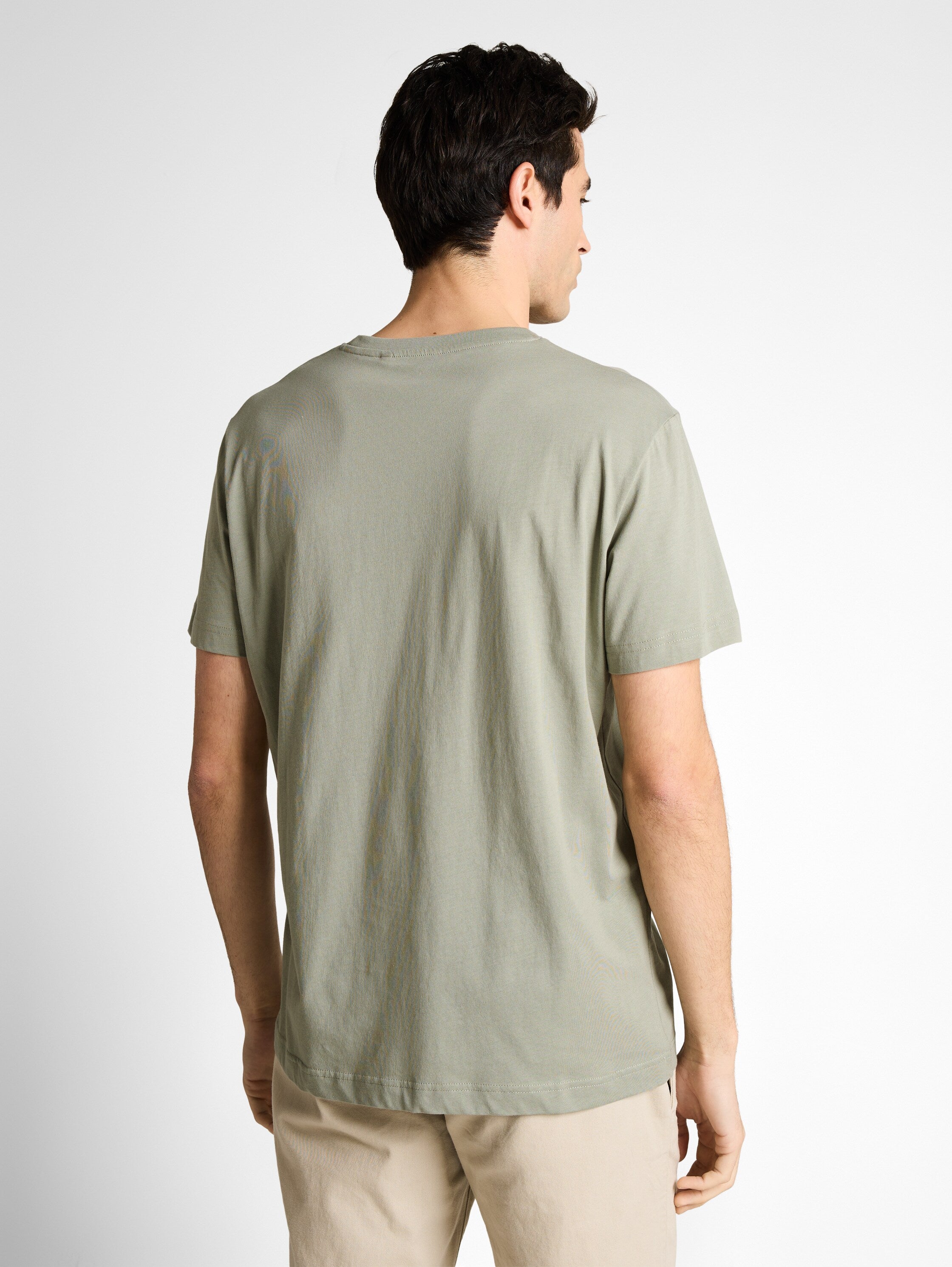 Tom Tailor Green Short Sleeved Round Neck Plain T-Shirt