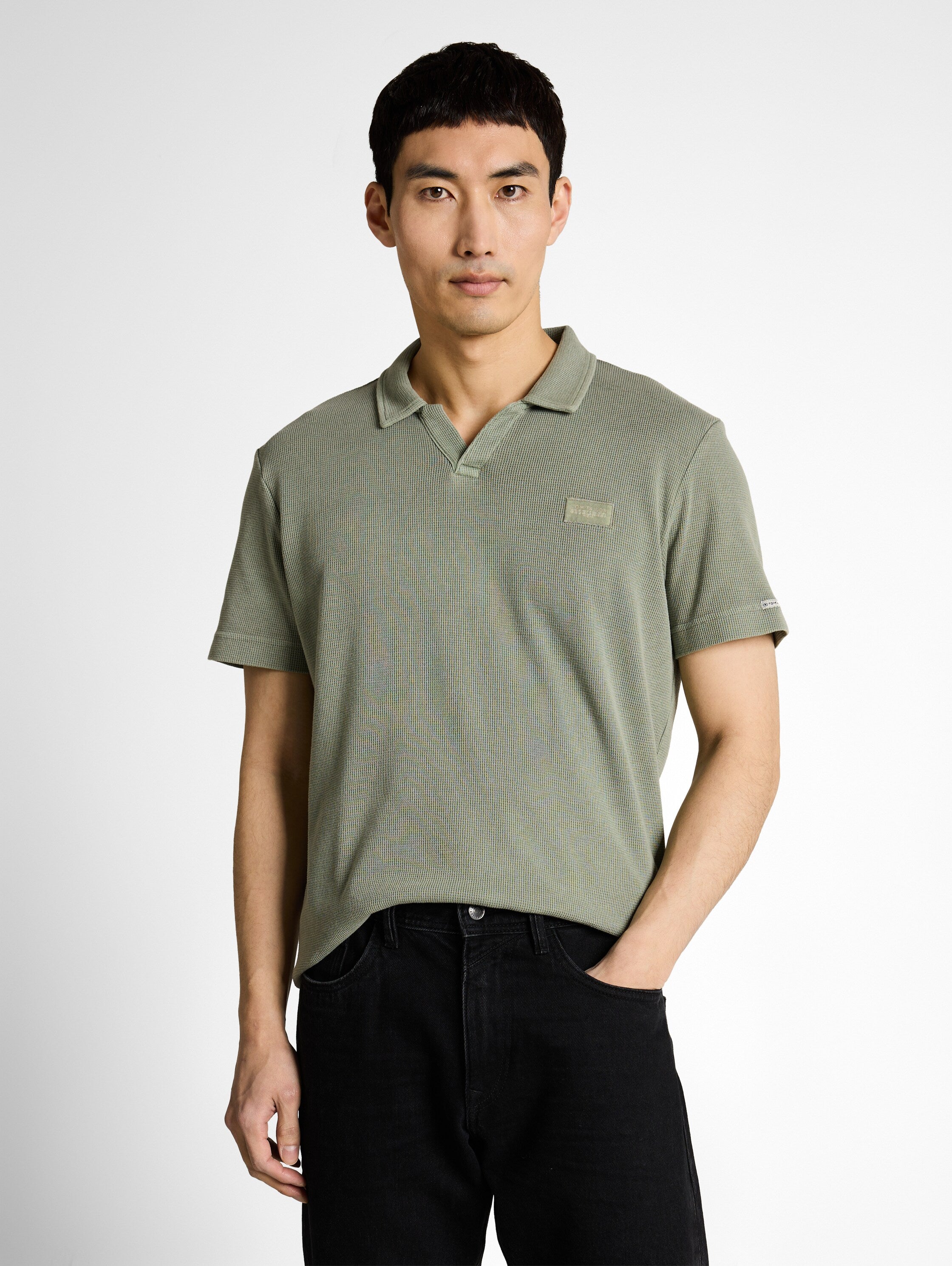 Tom Tailor Olive Short Sleeved Polo With Logo
