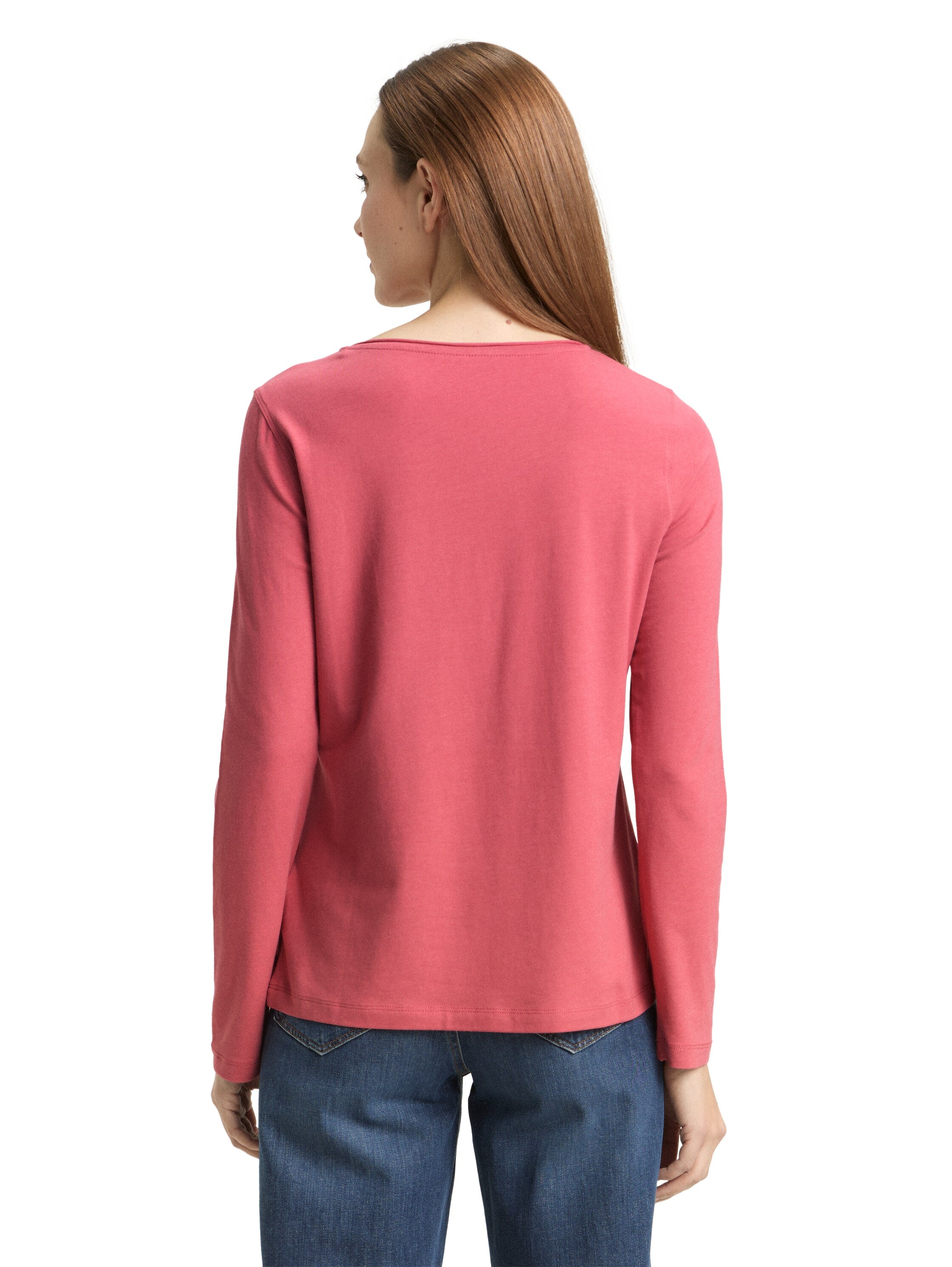 Tom Tailor Pink Basic long-sleeved T-shirt