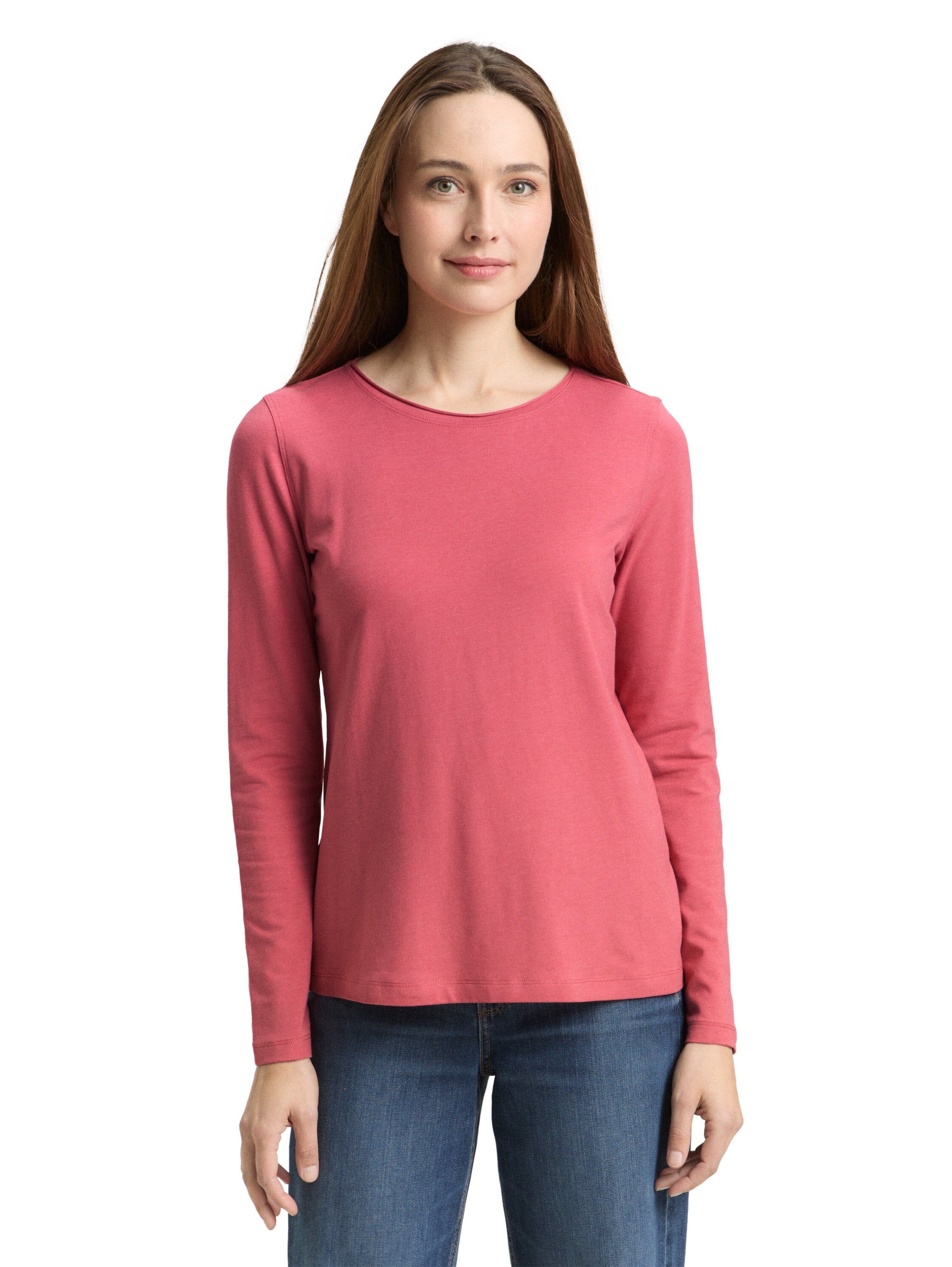 Tom Tailor Pink Basic long-sleeved T-shirt