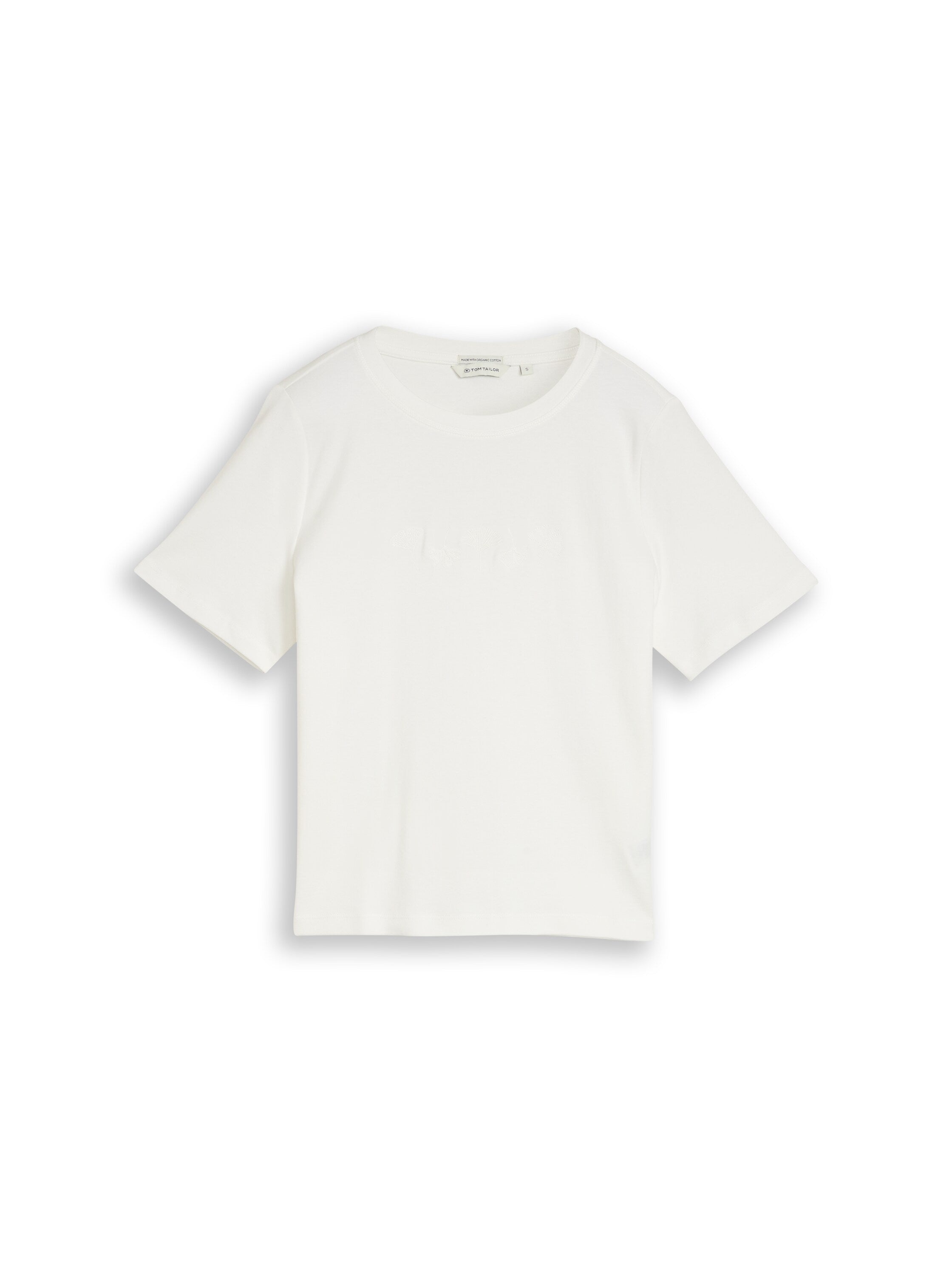 Tom Tailor White Cotton Short Sleeved T-Shirt