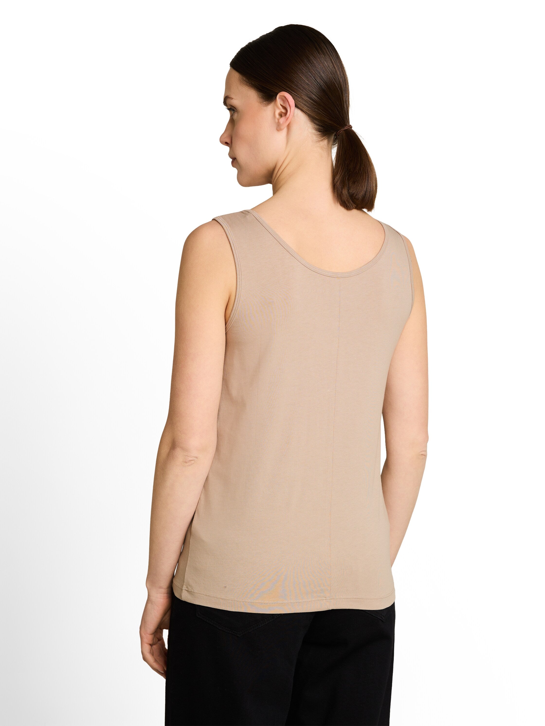Tom Tailor Beige Sleeveless Basic Top