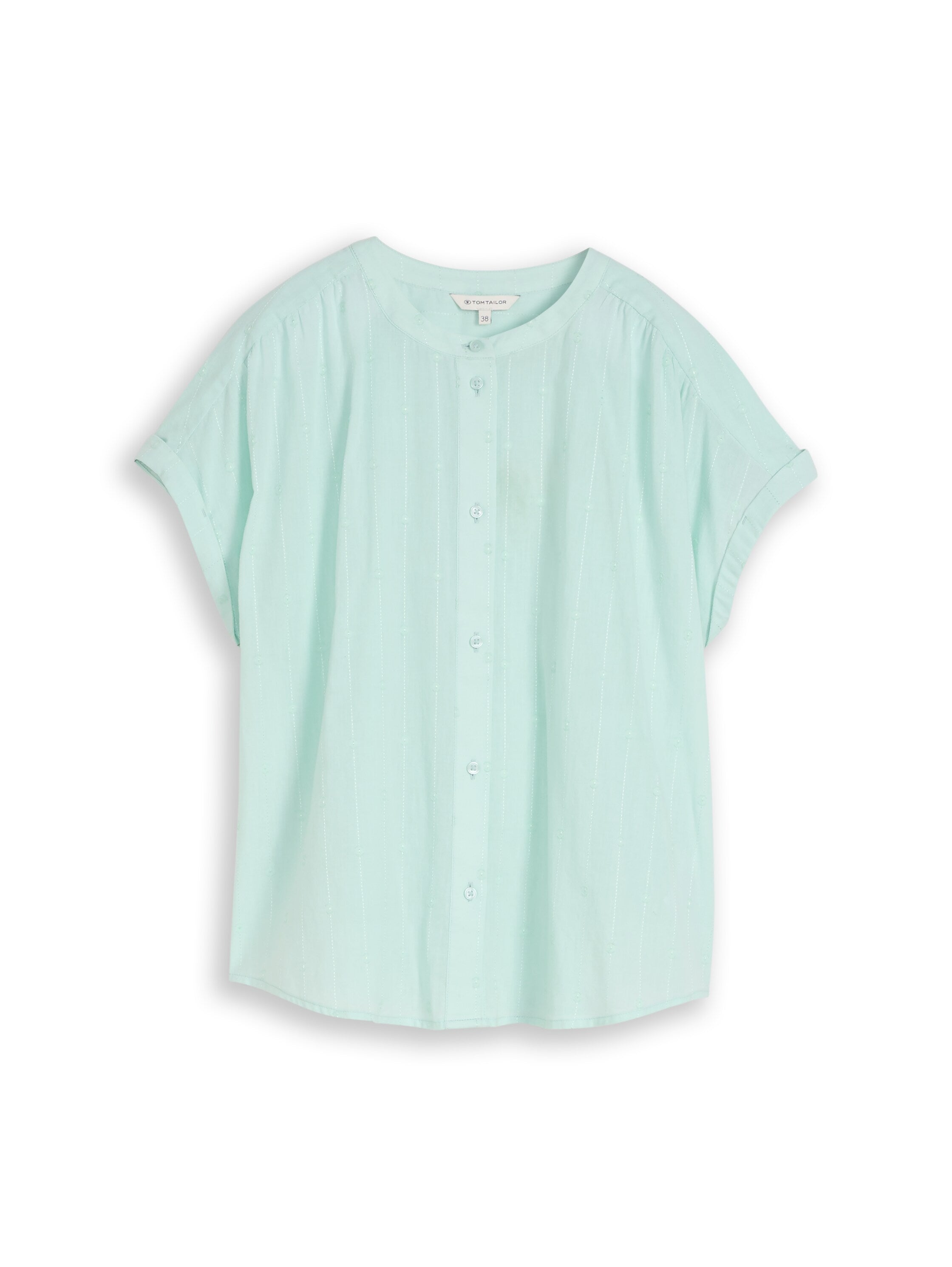 Tom Tailor Blue Round Neck Line Loose Fit Blouse