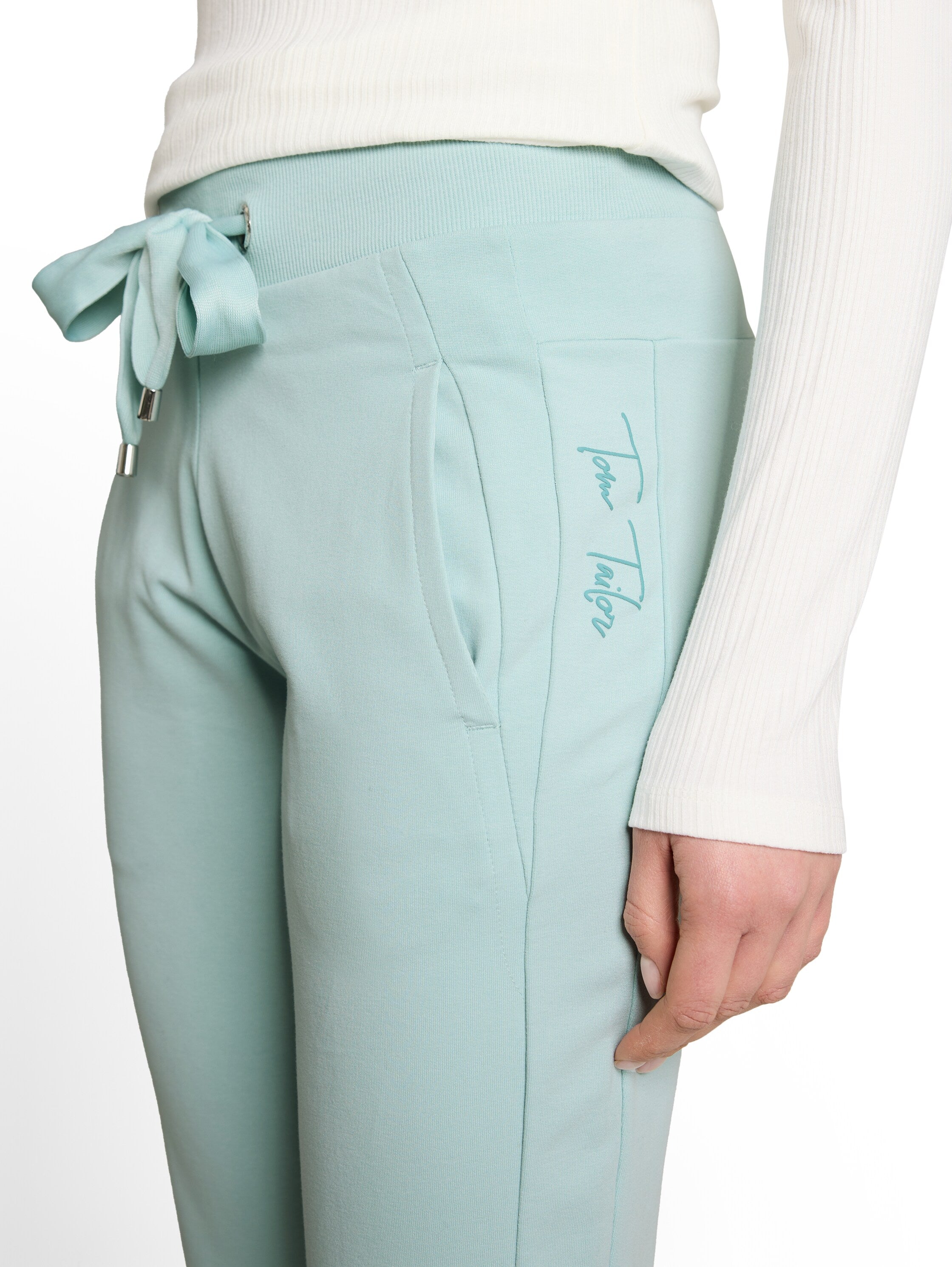 Tom Tailor Blue Haz Cropped Jogger Trousers
