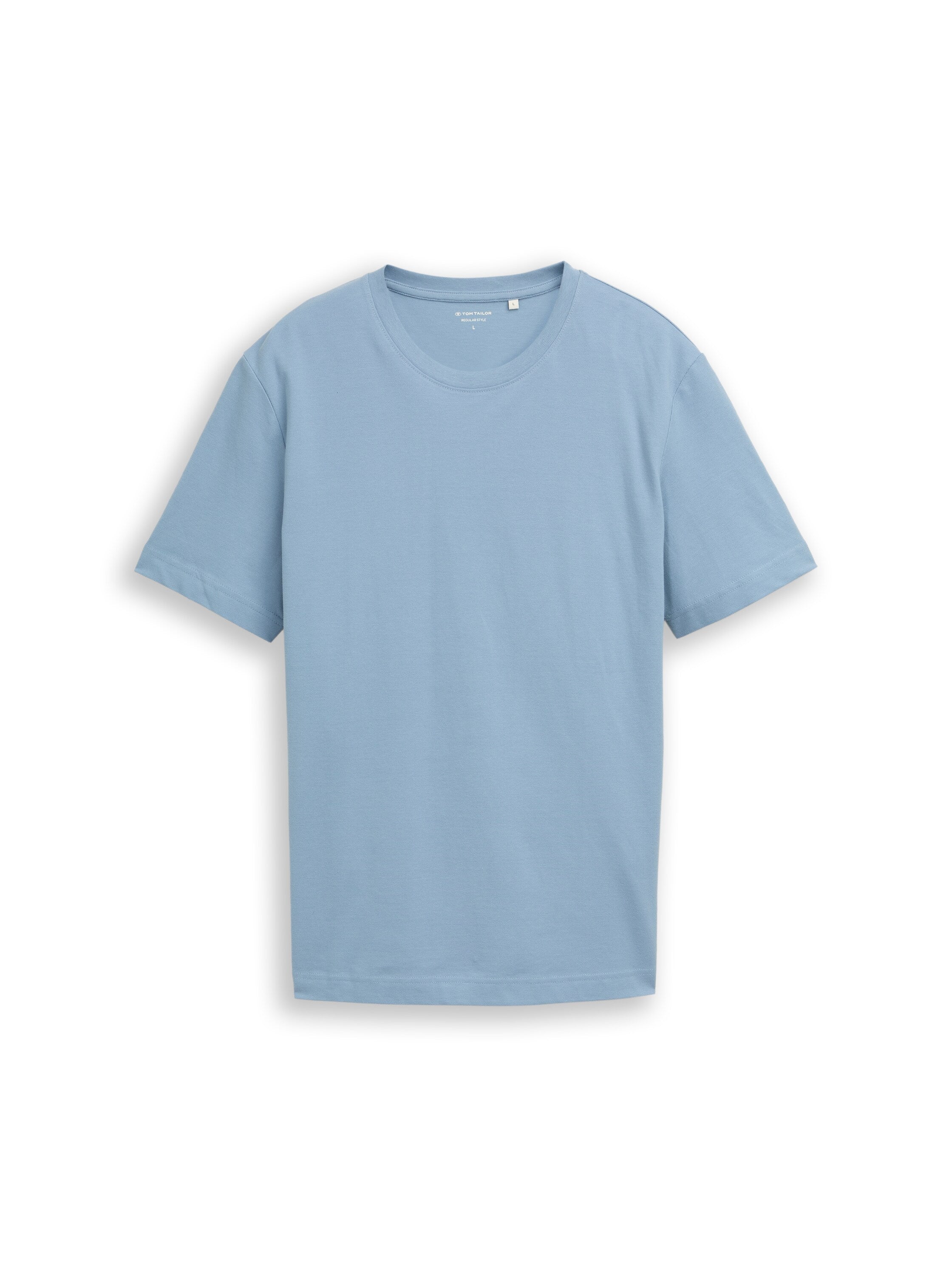 Tom Tailor Blue Round Neck Cotton Basic T-Shirt