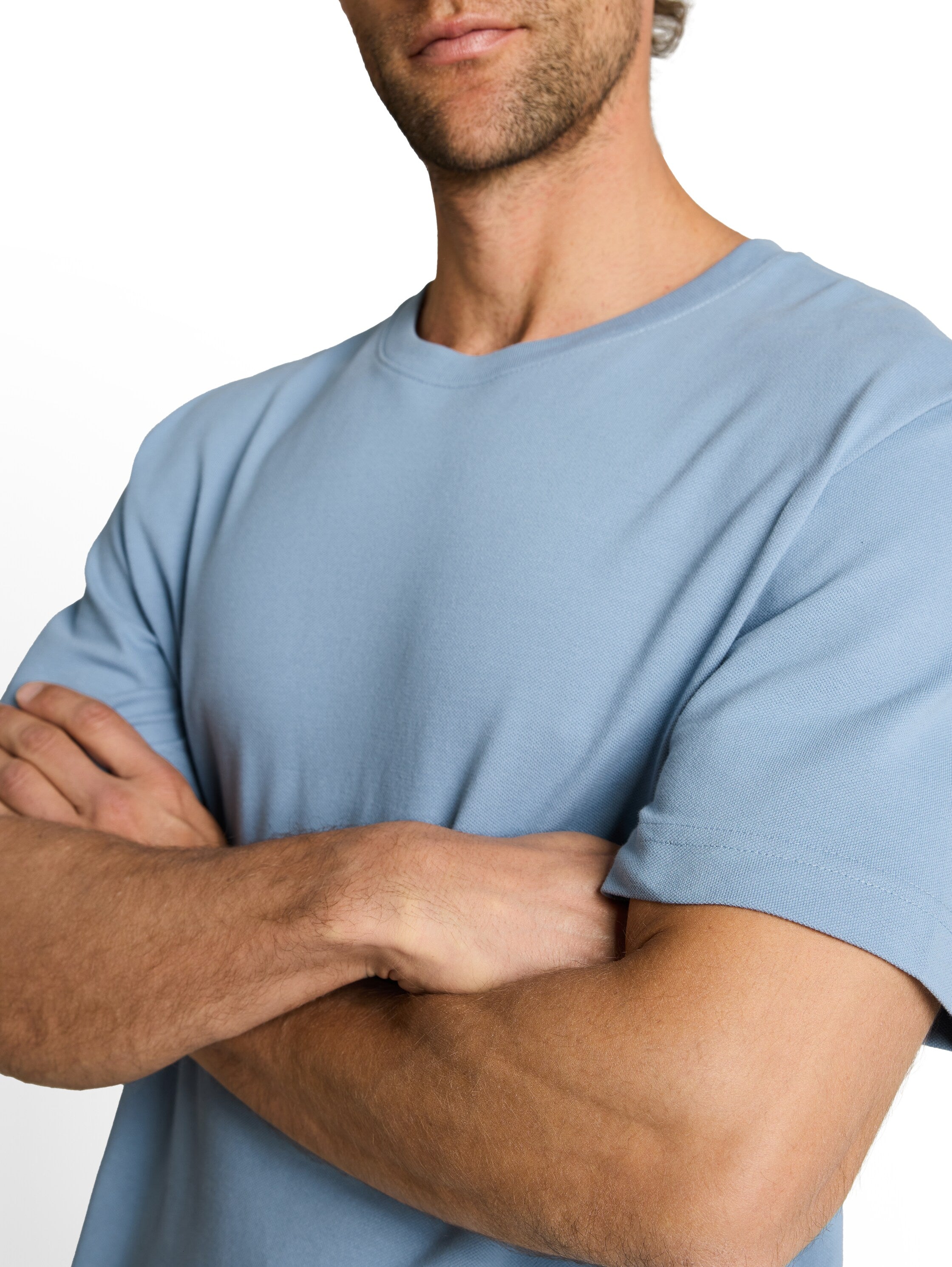 Tom Tailor Blue Round Neck Cotton Basic T-Shirt