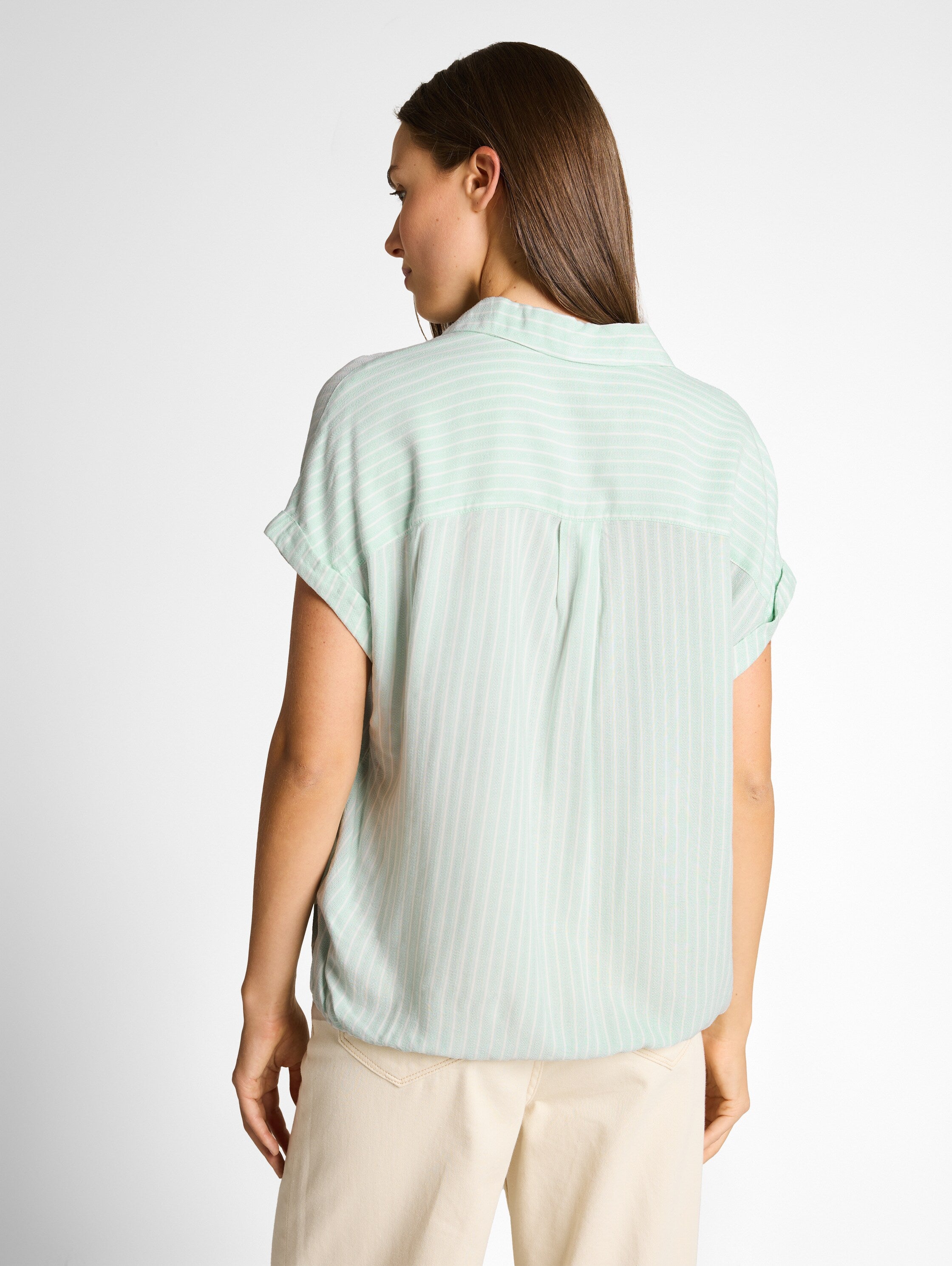 Tom Tailor Blue Haz White Stripe Loose-Fit Blouse