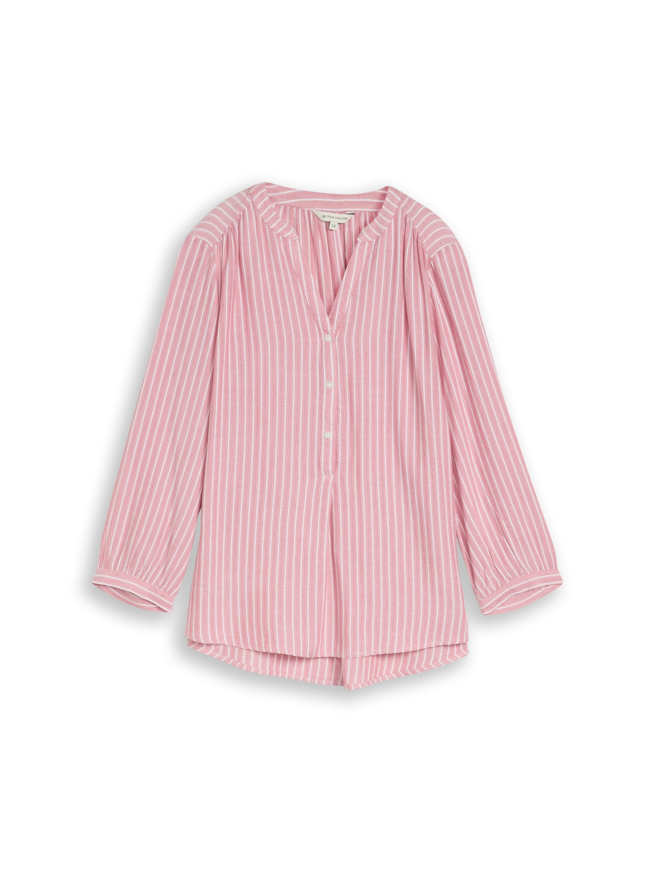 Tom Tailor Cozy Pink White Striped Blouse