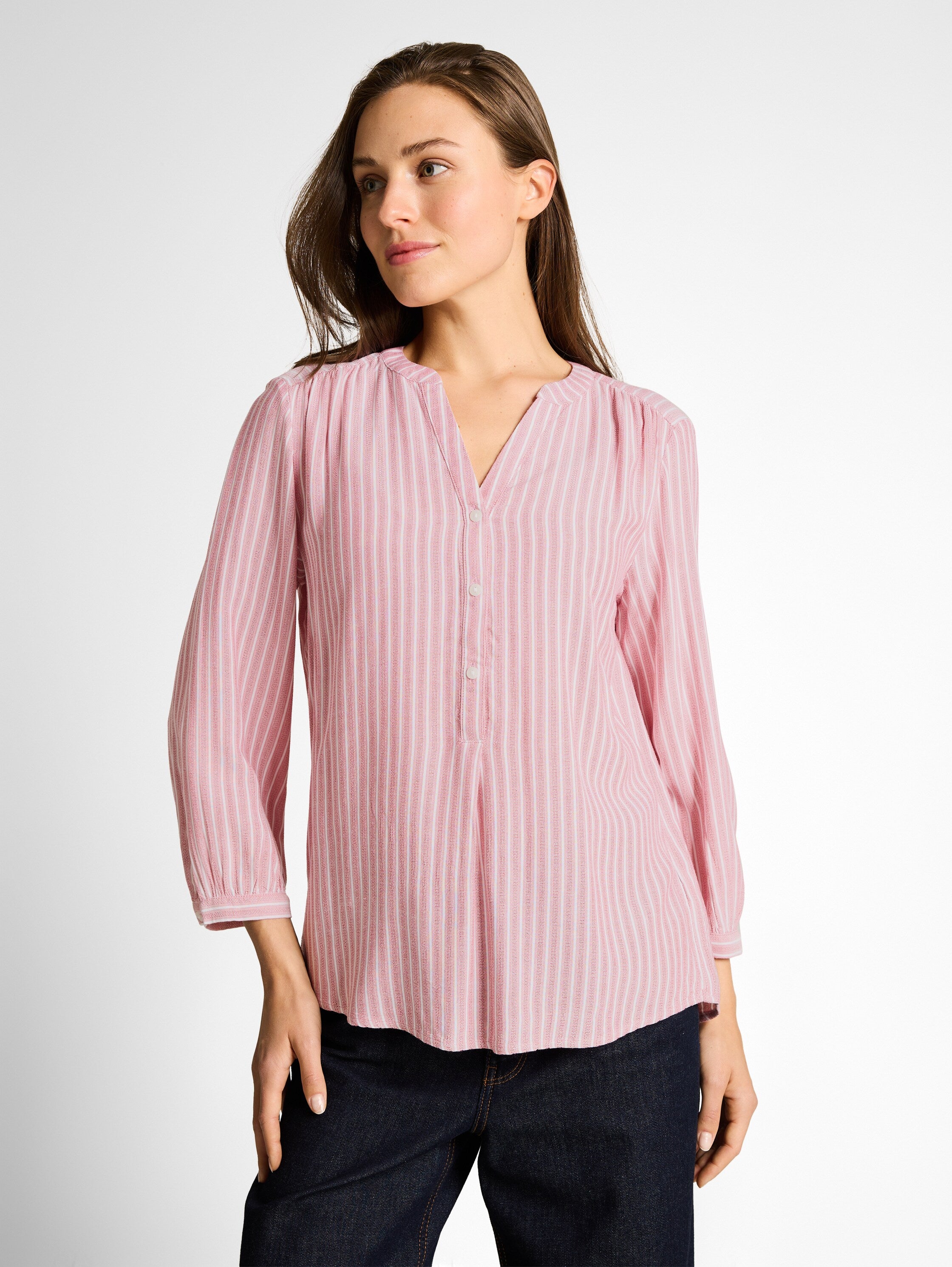 Tom Tailor Cozy Pink White Striped Blouse